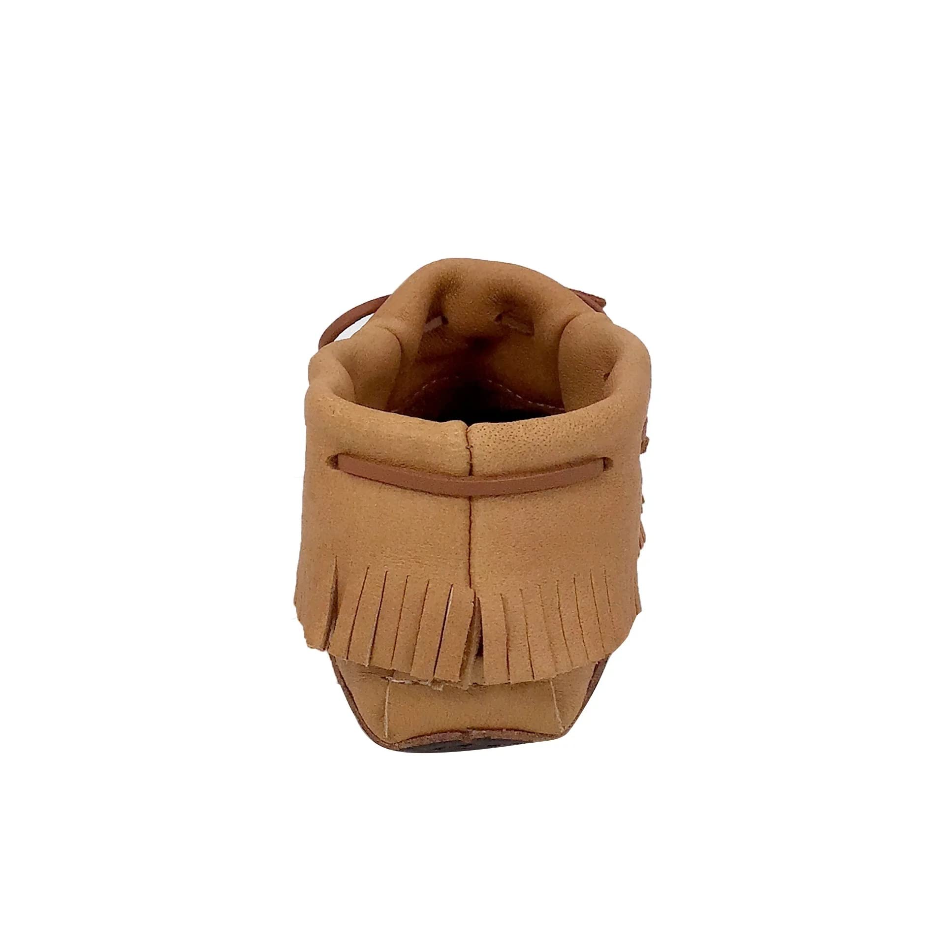 Bastien Industries Women's Moose Hide Leather Moccasins - Heavy Oil Tan Sole, Fringed Earthing Design for Comfort & Style | Perfect for Indoor Relaxation, Yoga, and Outdoor Walks