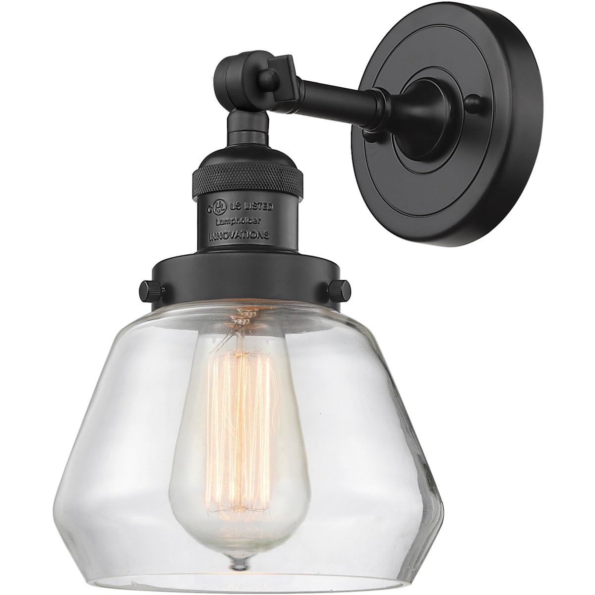 Innovations 201F-BK-G172-LED Modern LED Semi-Flush Mount Ceiling Light Fixture in Matte Black - Perfect for Bedroom, Kitchen, Hallway & Office Lighting