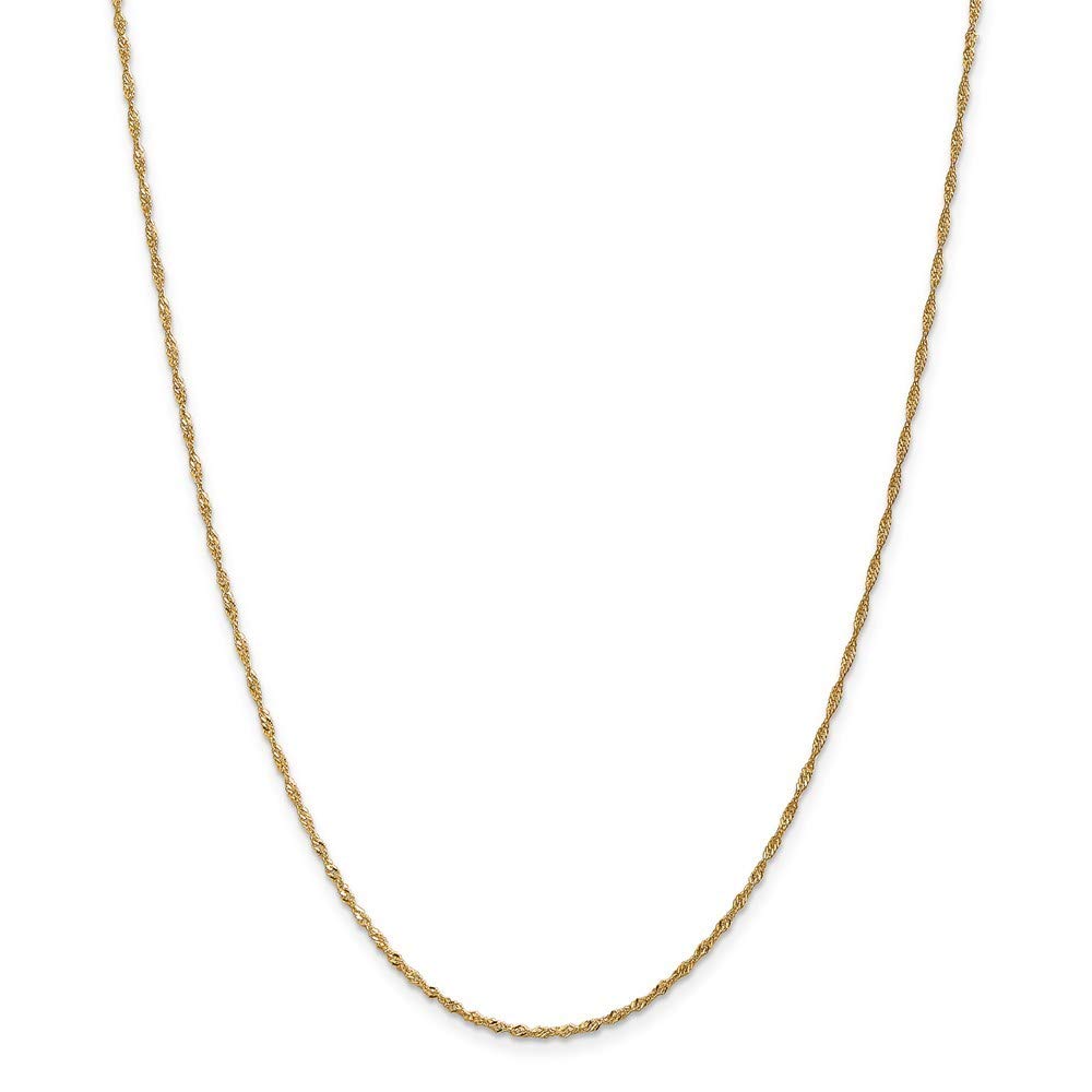 14K Yellow Gold 1.6mm Singapore Chain Anklet - 10 Inch Adjustable Length - Lobster Claw Clasp - Dainty Ankle Bracelet for Women - Perfect for Everyday Wear, Beach Vacation & Special Occasions