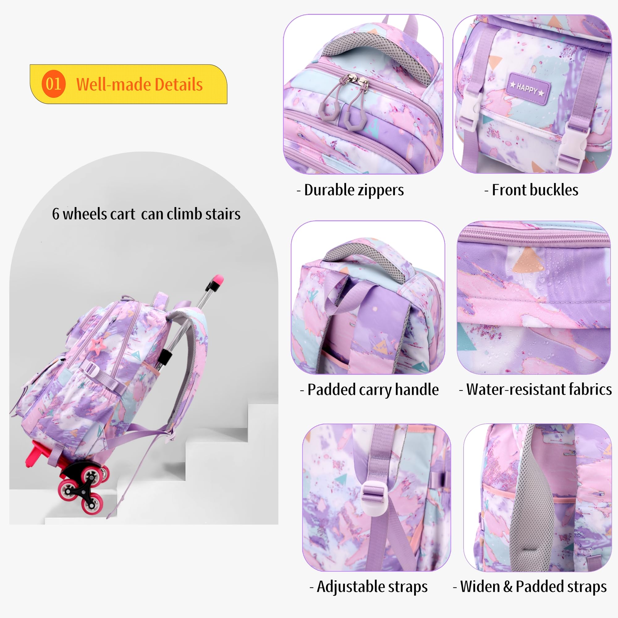 **Rolling Backpack for Kids - School Backpack with Wheels for Boys & Girls, Wheeled Bookbag Trolley for Elementary Students - Perfect for Travel, School & Daily Use**