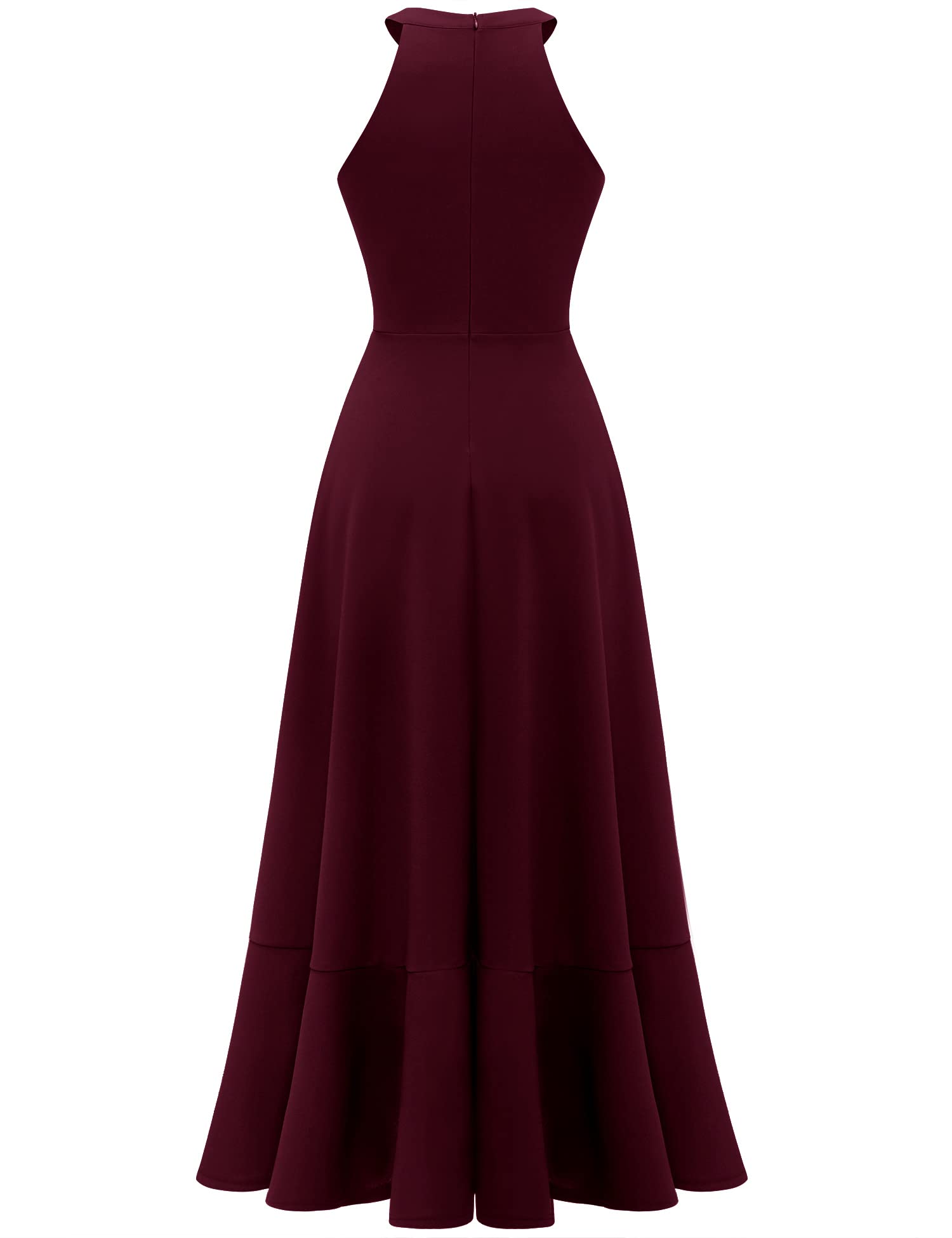 Elegant Women's Halter Neck Split Hem Long Prom Dress - Formal Cocktail Party, Wedding Guest & Evening Maxi Dress for Special Occasions