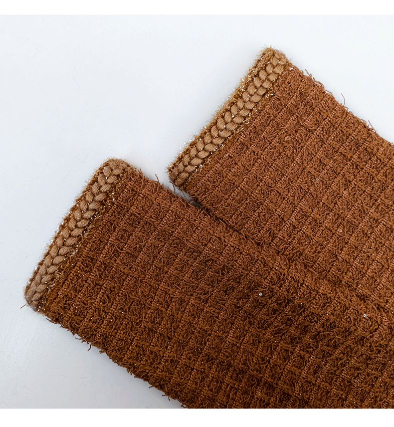 Amelia Braided Edge Tweed Midi Dress in Brown - Elegant Fall Outfit for Women, Perfect for Office, Parties & Date Nights