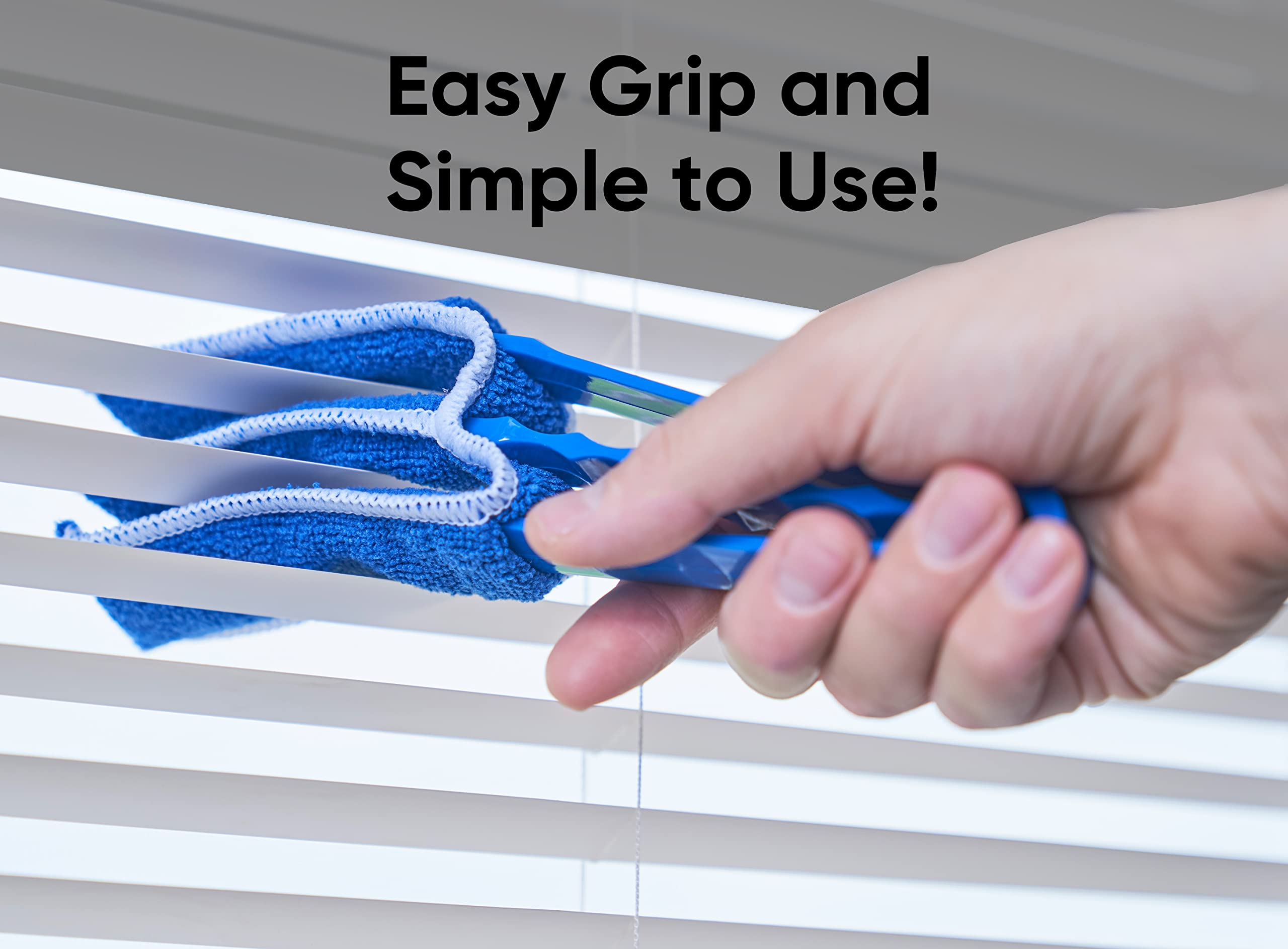 Superio Microfiber Blind Cleaner Duster Tool - Fan Blade & Air Duct Cleaning Kit with Washable Sleeve for Window Blinds, Vents, Shutters & Ceiling Fans - Perfect for Home, Office & HVAC Maintenance