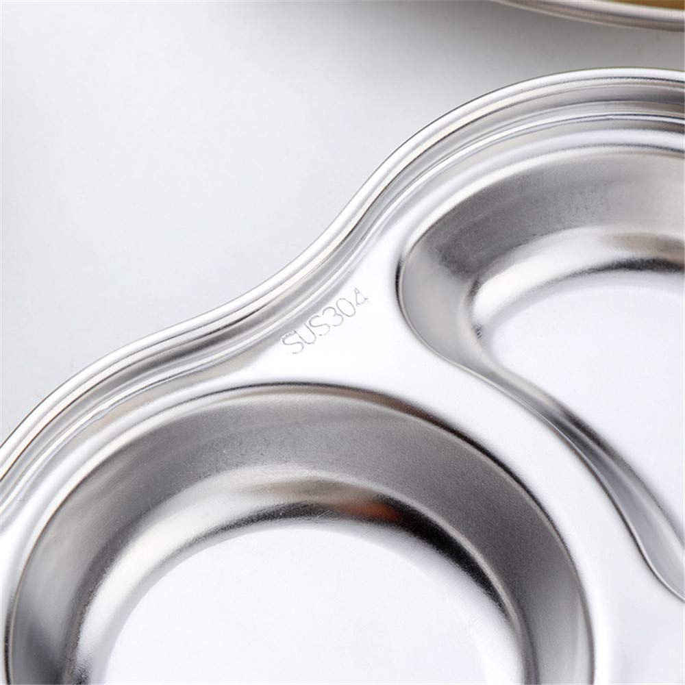 4-Piece Stainless Steel Dipping Sauce Bowls Set - 3-Compartment Appetizer Serving Trays for BBQ, Hot Pot, Sushi, Snacks & Party Plating (Dishwasher Safe, Rainbow Color) - Perfect for Entertaining, Restaurants & Family Gatherings
