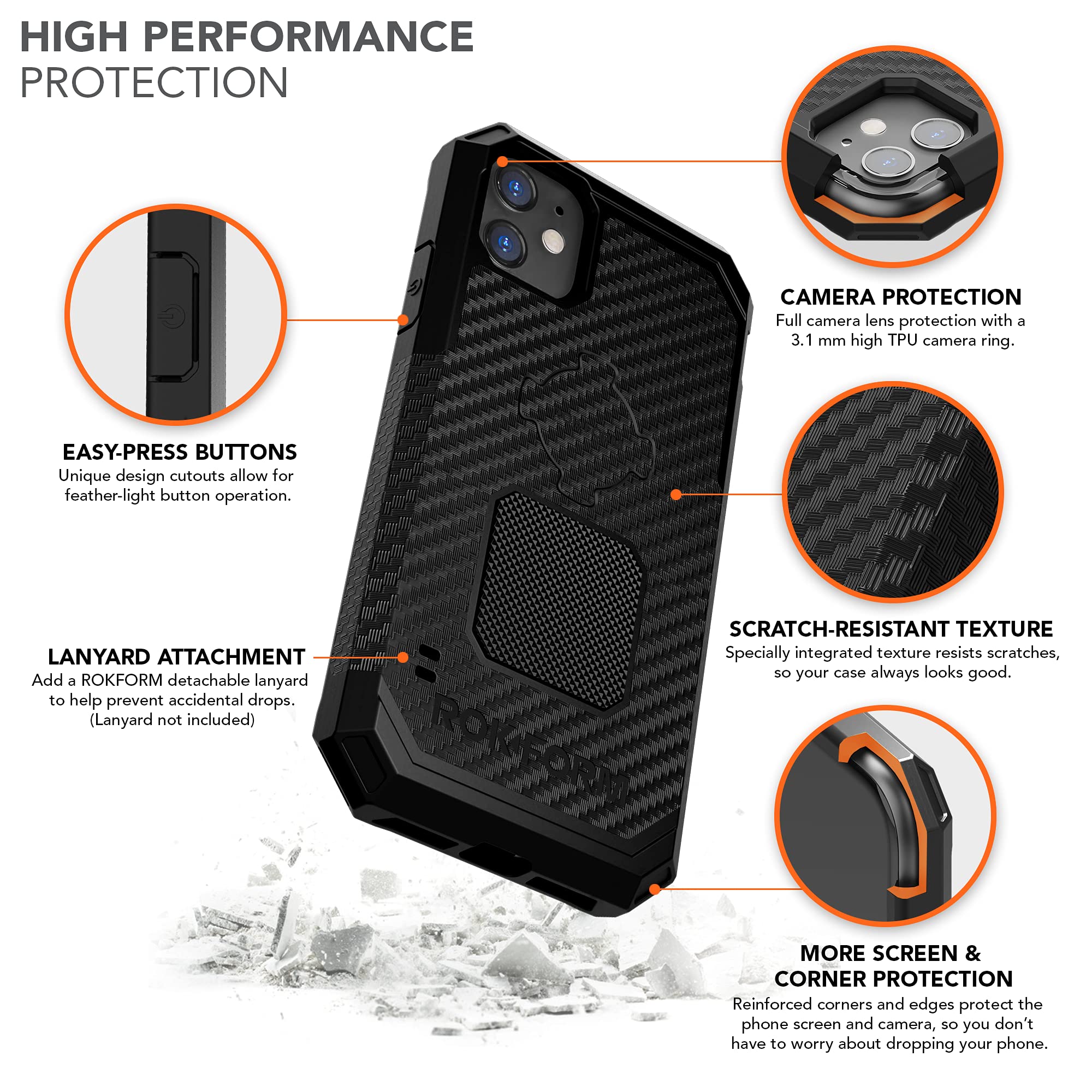 Rokform Rugged Case for iPhone 11 with Pro Series Bike Phone Mount - Durable Protective Cover & Secure Cycling Accessory for Outdoor Adventures, Commuting & Sports Activities