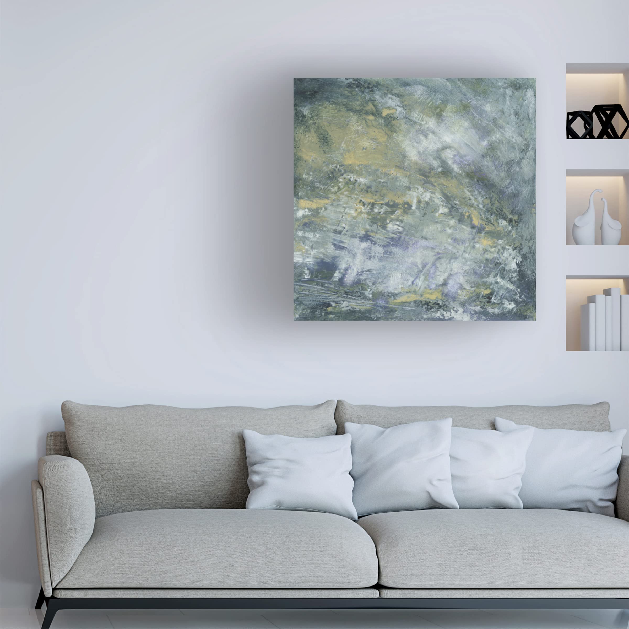 Sharon Gordon 'Encaustic Tile In Blue I' Canvas Wall Art Print - Modern Home Decor for Living Room, Bedroom & Office - Trademark Fine Art Collection