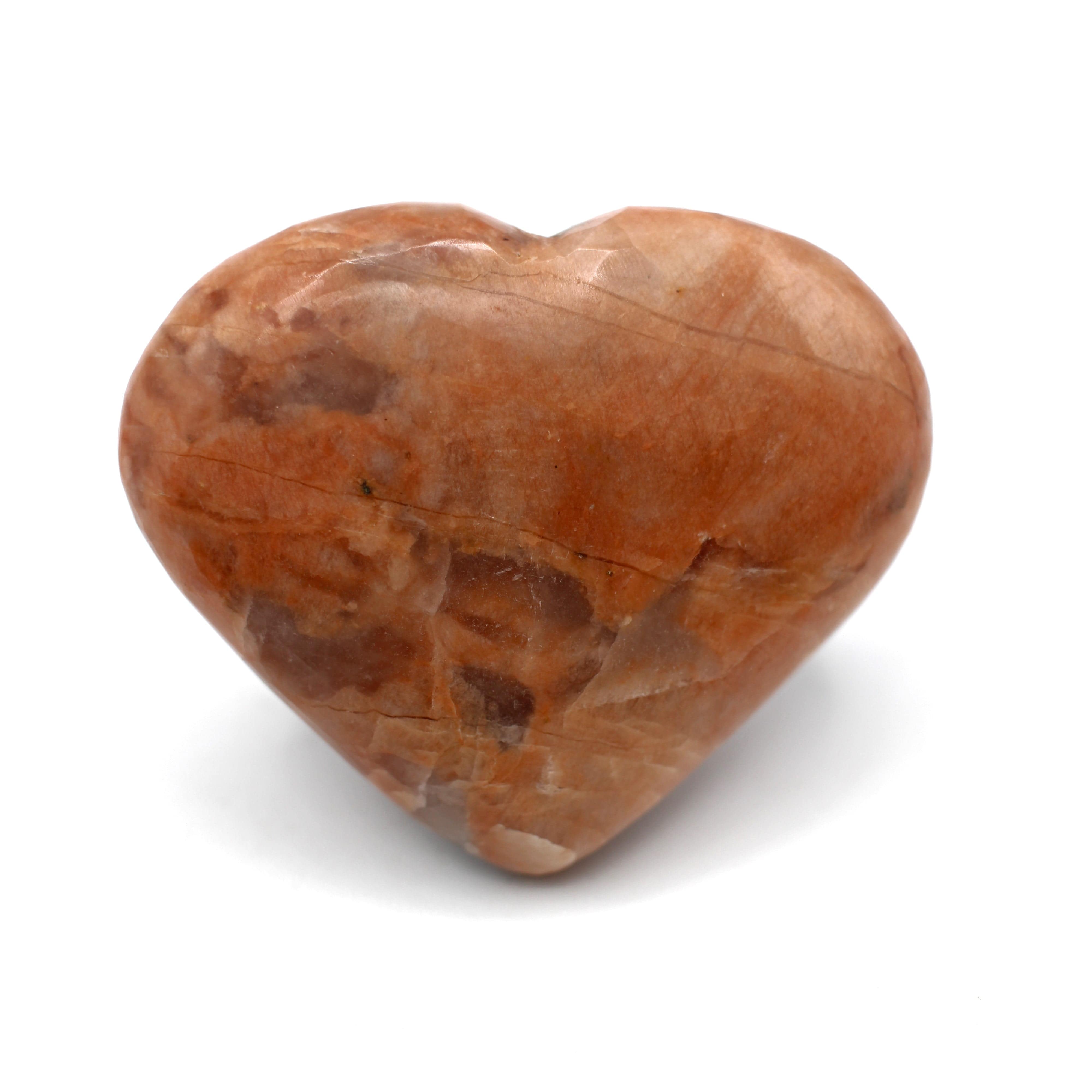 Natural Canadian Peach Moonstone Heart Carving - Healing Crystal for Love & Emotional Balance - Perfect for Meditation, Jewelry Making & Spiritual Gifts