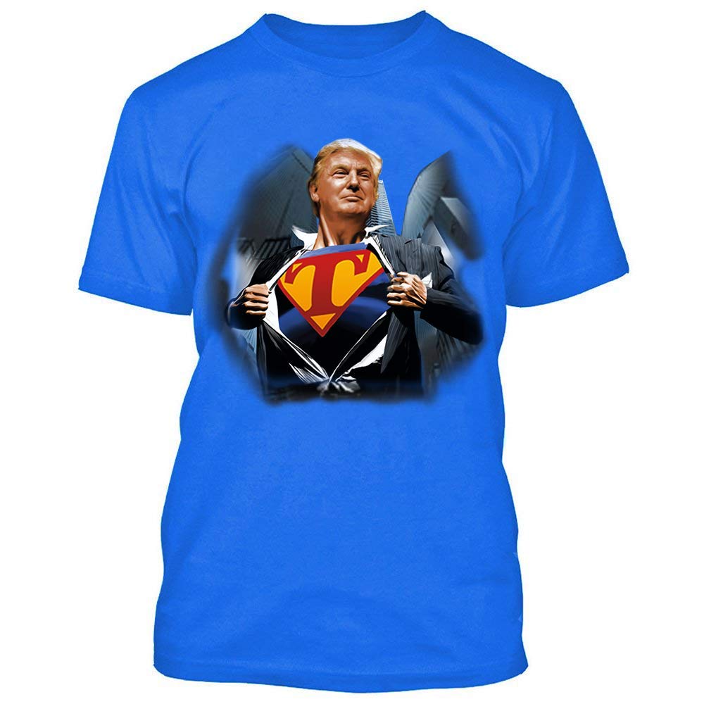 Donald Trump Superpower T-Shirt for Men - Short Sleeve Crewneck Pullover - Patriotic Election Shirt - Perfect for Political Rallies, Campaign Events & Conservative Fashion