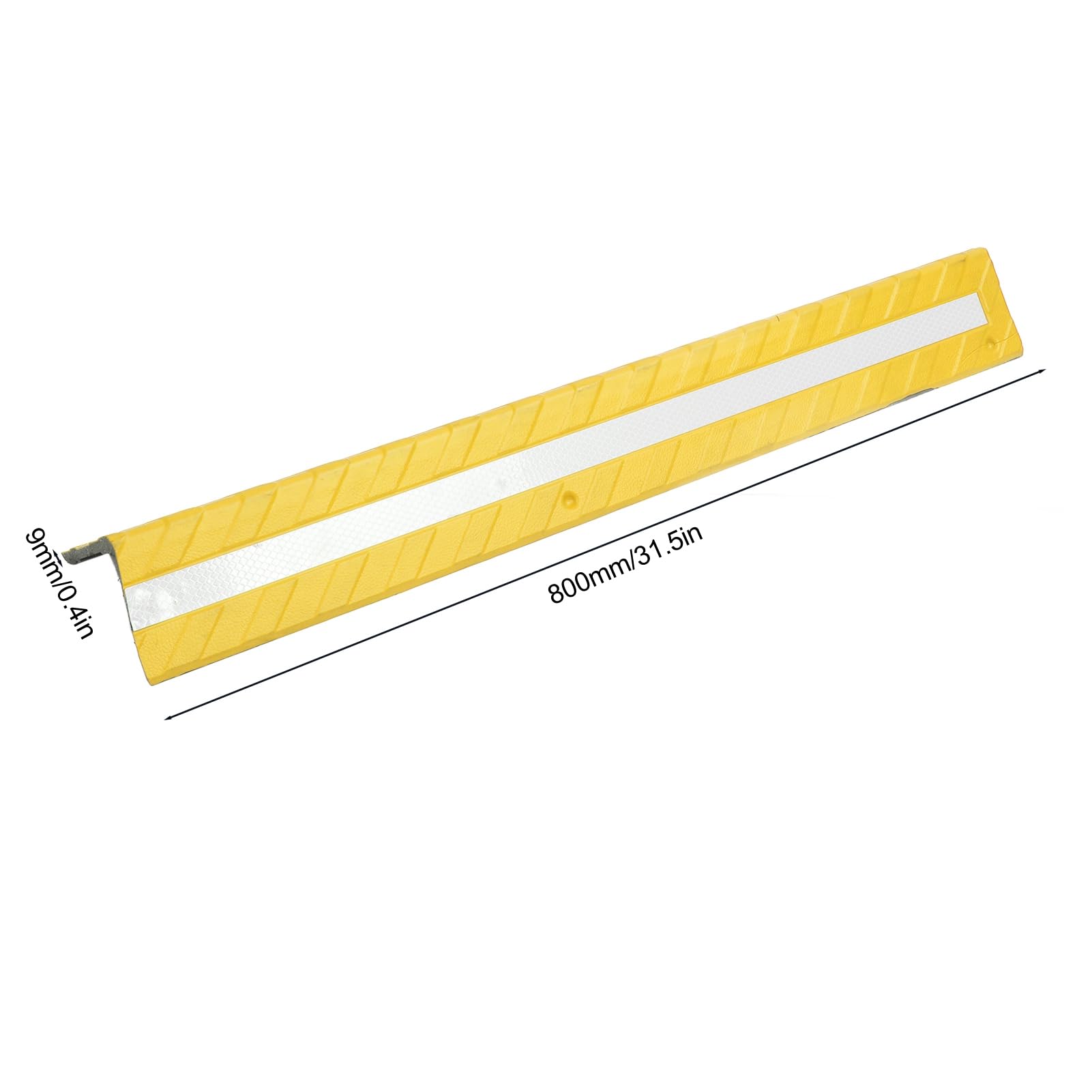 **80cm Rubber Garage Wall Protector with Reflective Strip - Heavy Duty Corner Guard for Parking Garages & Home Use (Yellow) | Prevent Scratches & Dents in Tight Spaces**