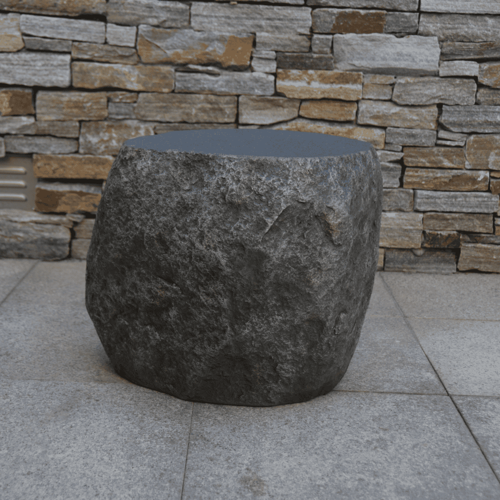 Boulder Outdoor Concrete Seat One - Durable & Weather-Resistant Garden Bench for Patio, Backyard, and Park Seating