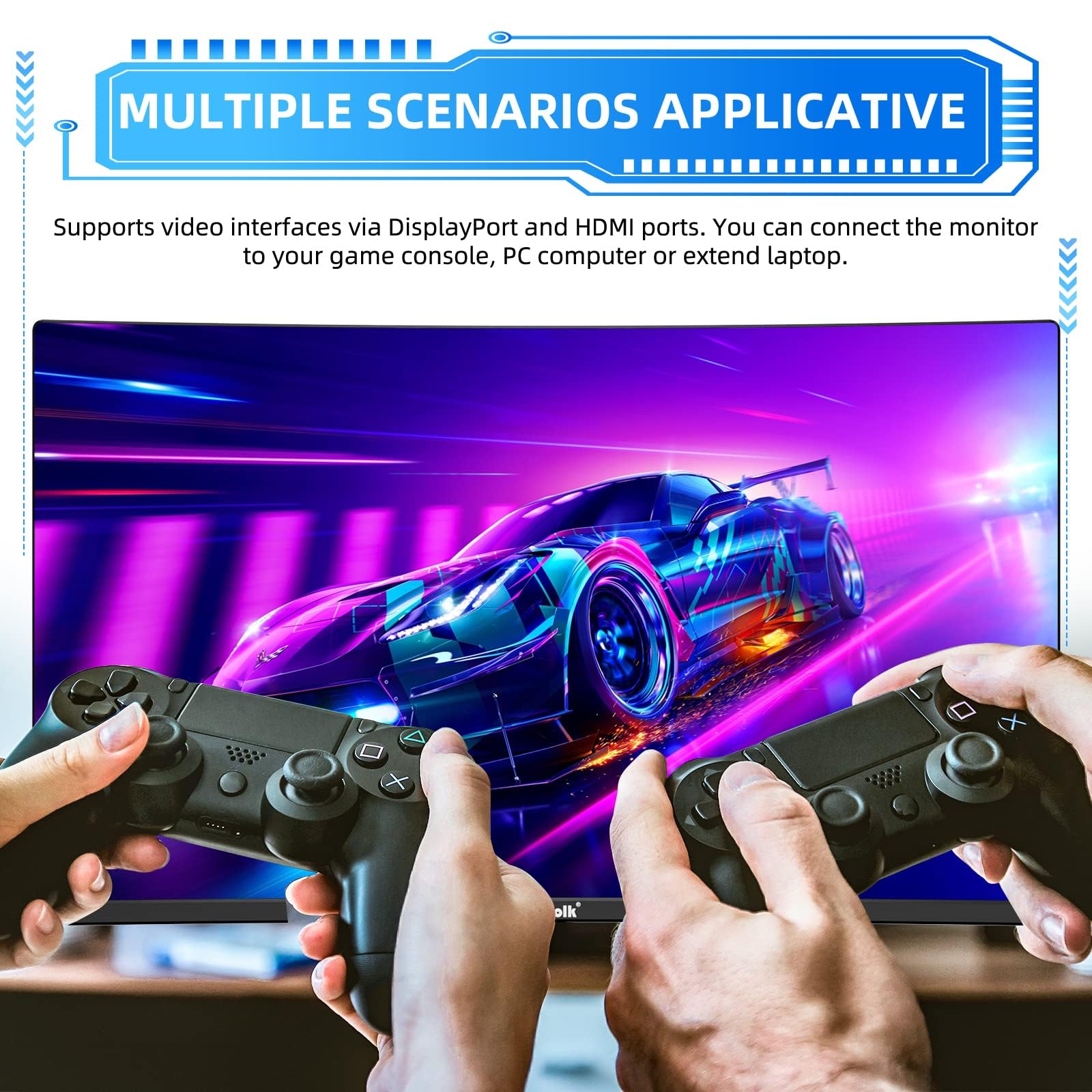 Gawfolk 27 Inch Curved Gaming Monitor - 165Hz/180Hz, Full HD 1080P, 1ms GTG, FreeSync, Low Motion Blur, Eye-Care Technology, VESA Mount, HDMI/DP Ports - Perfect for Esports, PC & Console Gaming (Black)