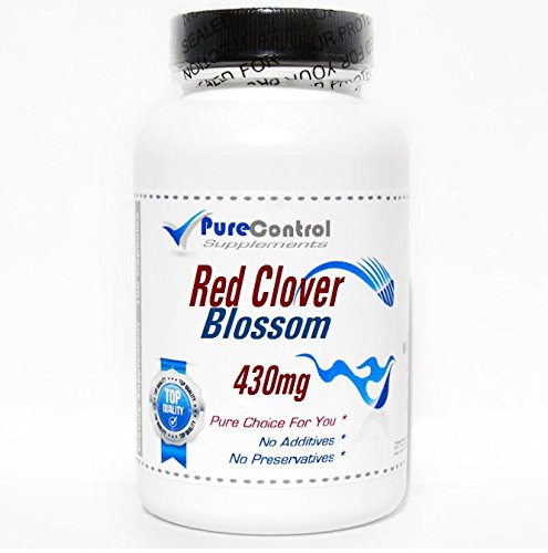 PureControl Supplements Red Clover Blossom 430mg - 200 Capsules | 100% Pure Herbal Supplement for Women's Hormonal Balance & Menopause Support | Natural Wellness & Detox Aid