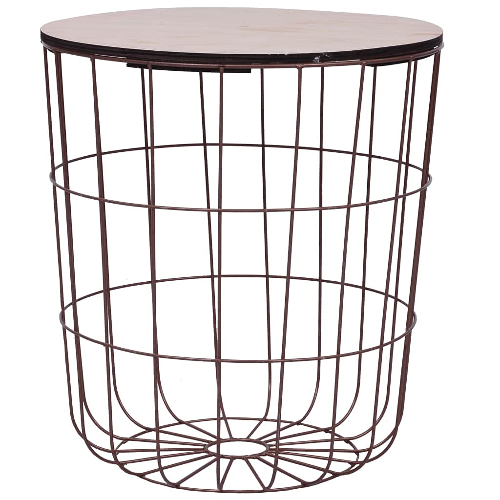 Tikarti Modern Round Coffee Table 15.6 Inch Copper Finish MDF Top - Perfect for Living Room, Office, or Lounge Decor