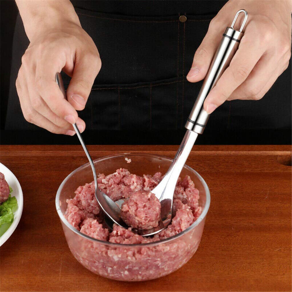 AKOAK Stainless Steel Meatball Maker Spoon – Handmade Kitchen Tool for Meatballs, Shrimp Balls & Vegetable Balls – Perfect for Home Cooking, Meal Prep & Party Food