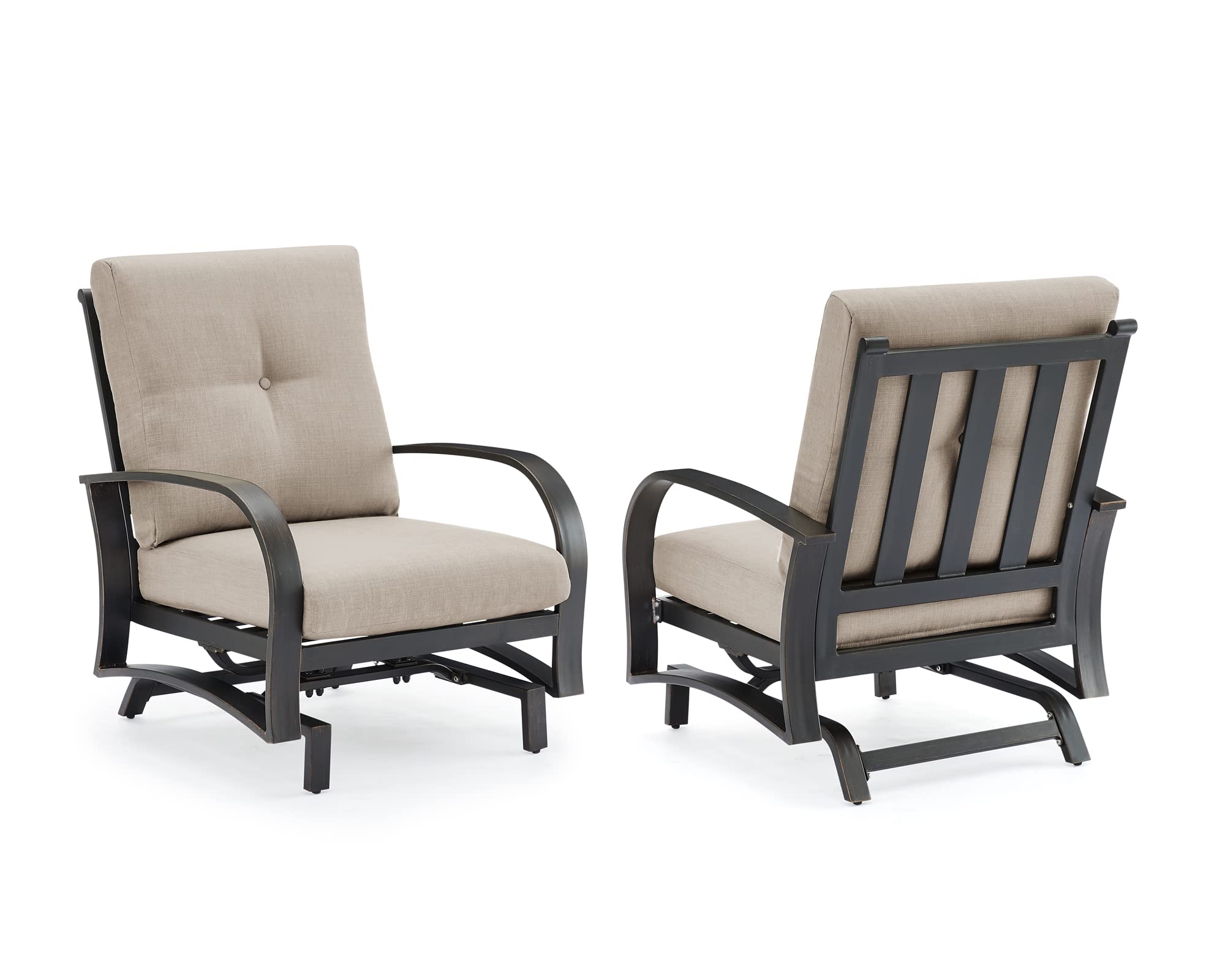 Ulax Outdoor 3-Piece Bistro Set with 2 Rocking Chairs & Side Table - Patio Conversation Sofa Furniture with Sunbrella Cushions - Perfect for Garden, Deck, Balcony & Backyard Relaxation