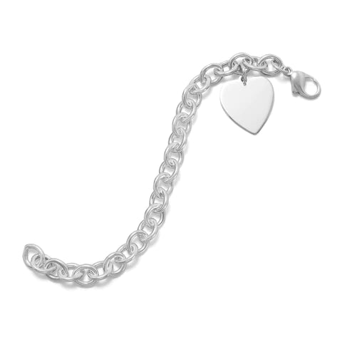 21mm Heart Cable Bracelet for Women - Elegant Adjustable Fashion Jewelry Gift for Her | Perfect for Valentine's Day, Anniversary & Romantic Occasions