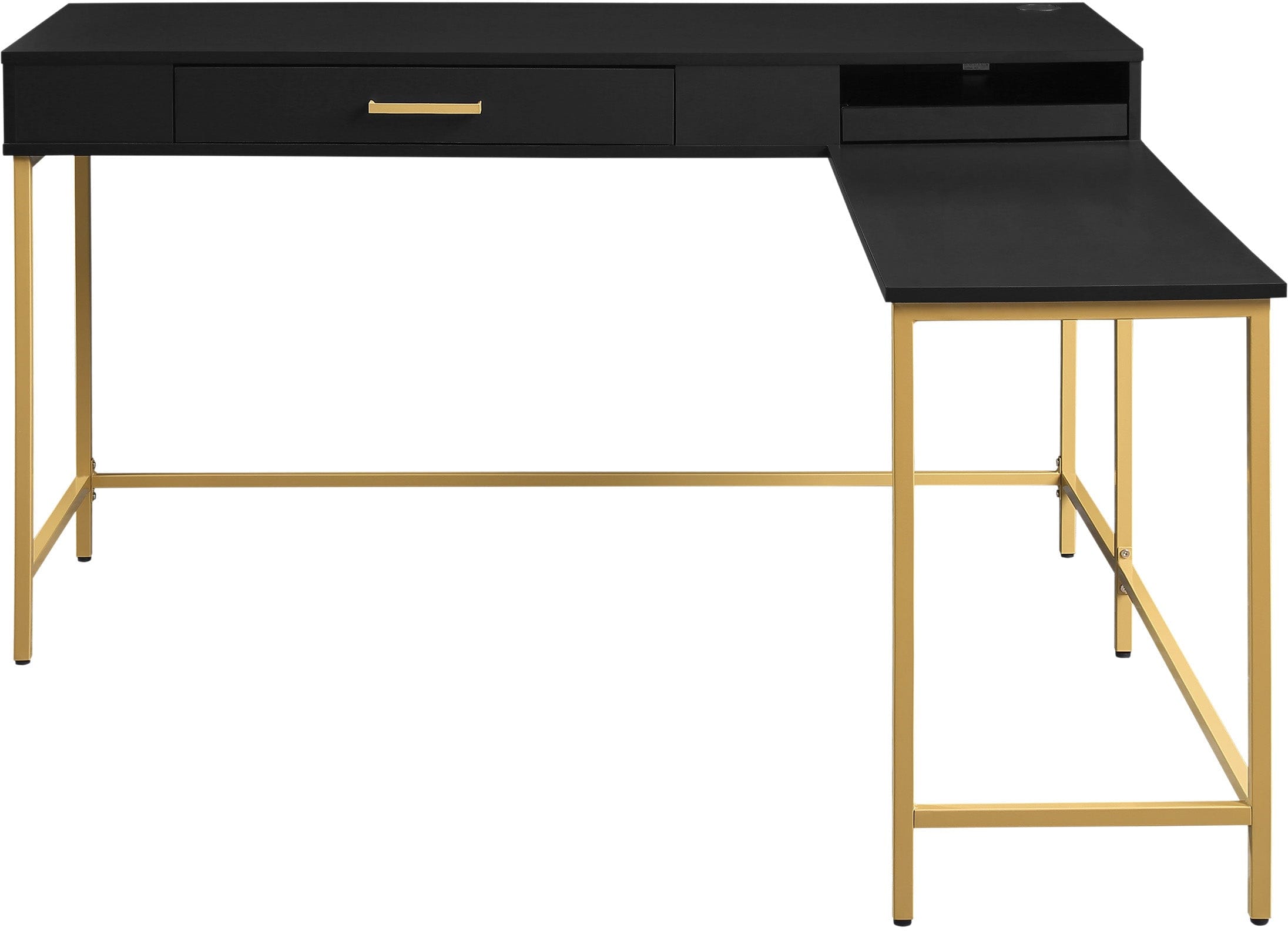 Office Star Modern Life Desk [MDRLD] - Ergonomic Home Office Desk for Remote Work & Study, Compact Writing Desk with Storage Shelf, Perfect for Small Spaces & Apartments