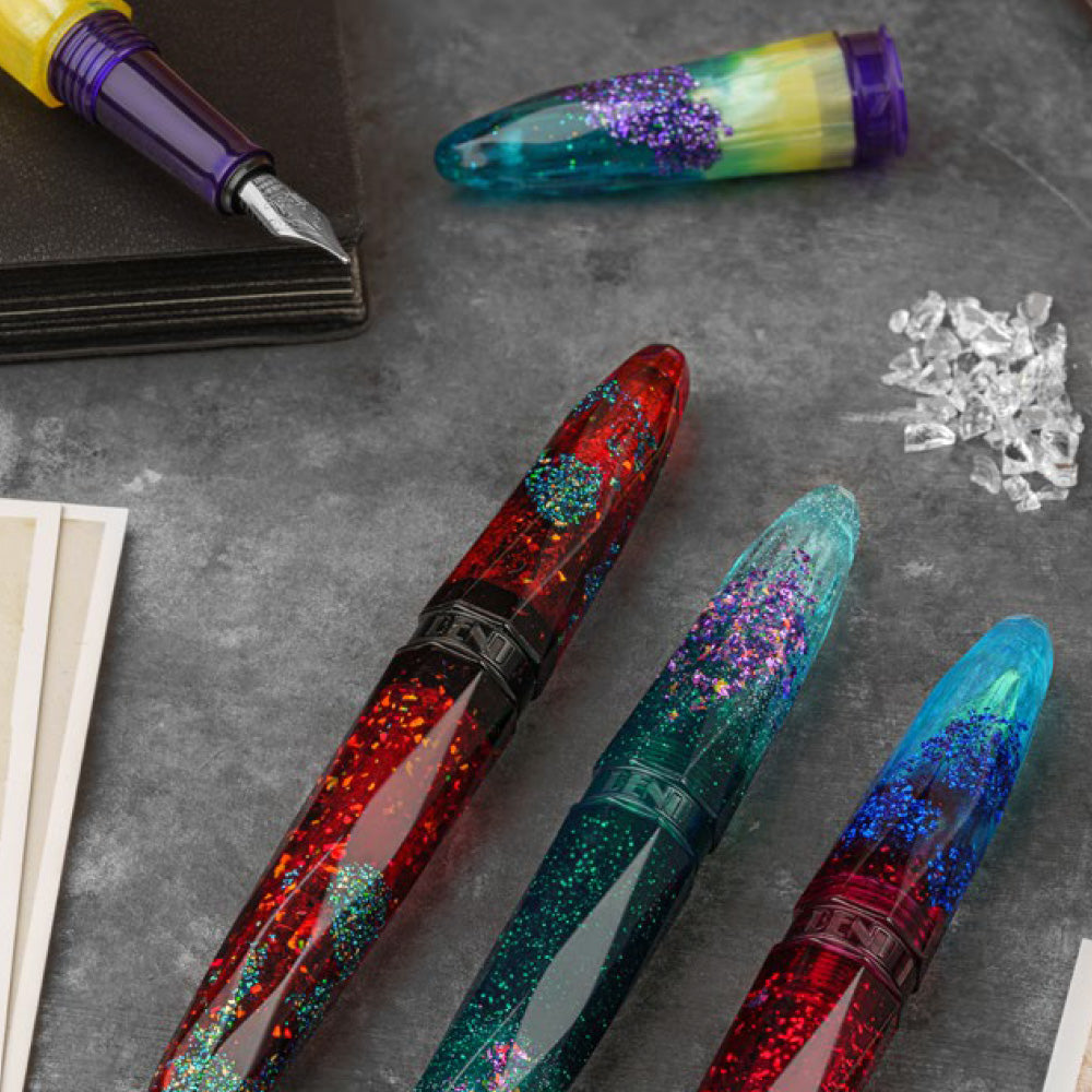 Benu Briolette Fountain Pen - Premium Starlit Oasis Design for Smooth Writing | Perfect Gift for Professionals & Calligraphy Enthusiasts | Office, Journaling & Signature Use