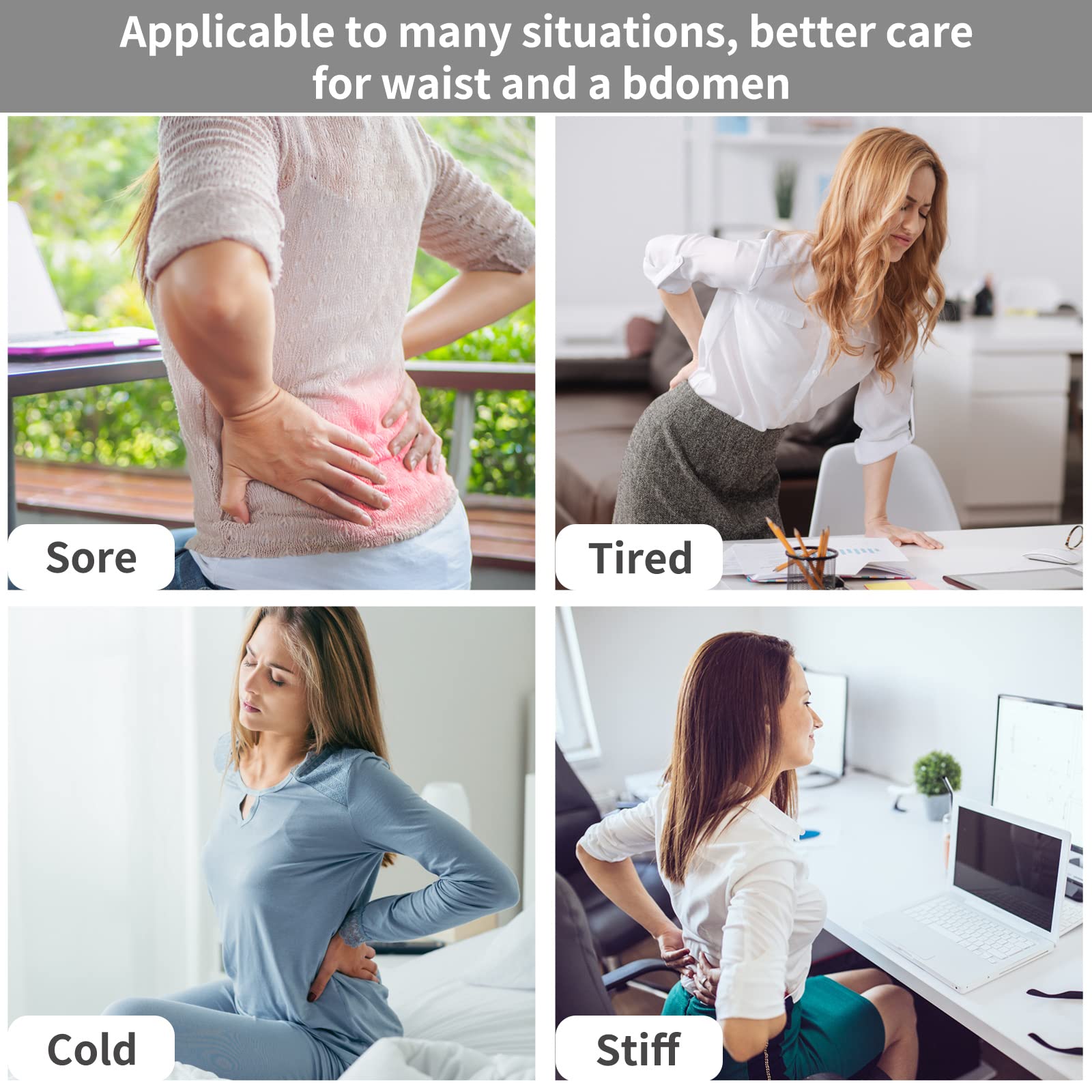 Premium Winter Cashmere Waist Warmer Belt - Thermal Kidney & Back Support for Pain Relief - Soft Wool Loin & Abdominal Binder - Ideal for Cold Weather, Office Work & Back Pain Comfort