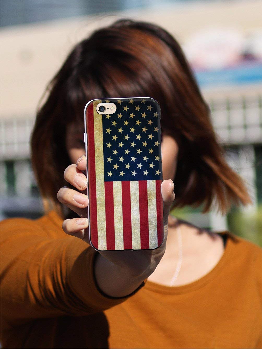 Vintage American Flag iPhone 8 Case - 3D Textured Protective Cover Compatible with Apple iPhone 8 - Shockproof & Slim Design for Everyday Use, Travel, and Outdoor Activities