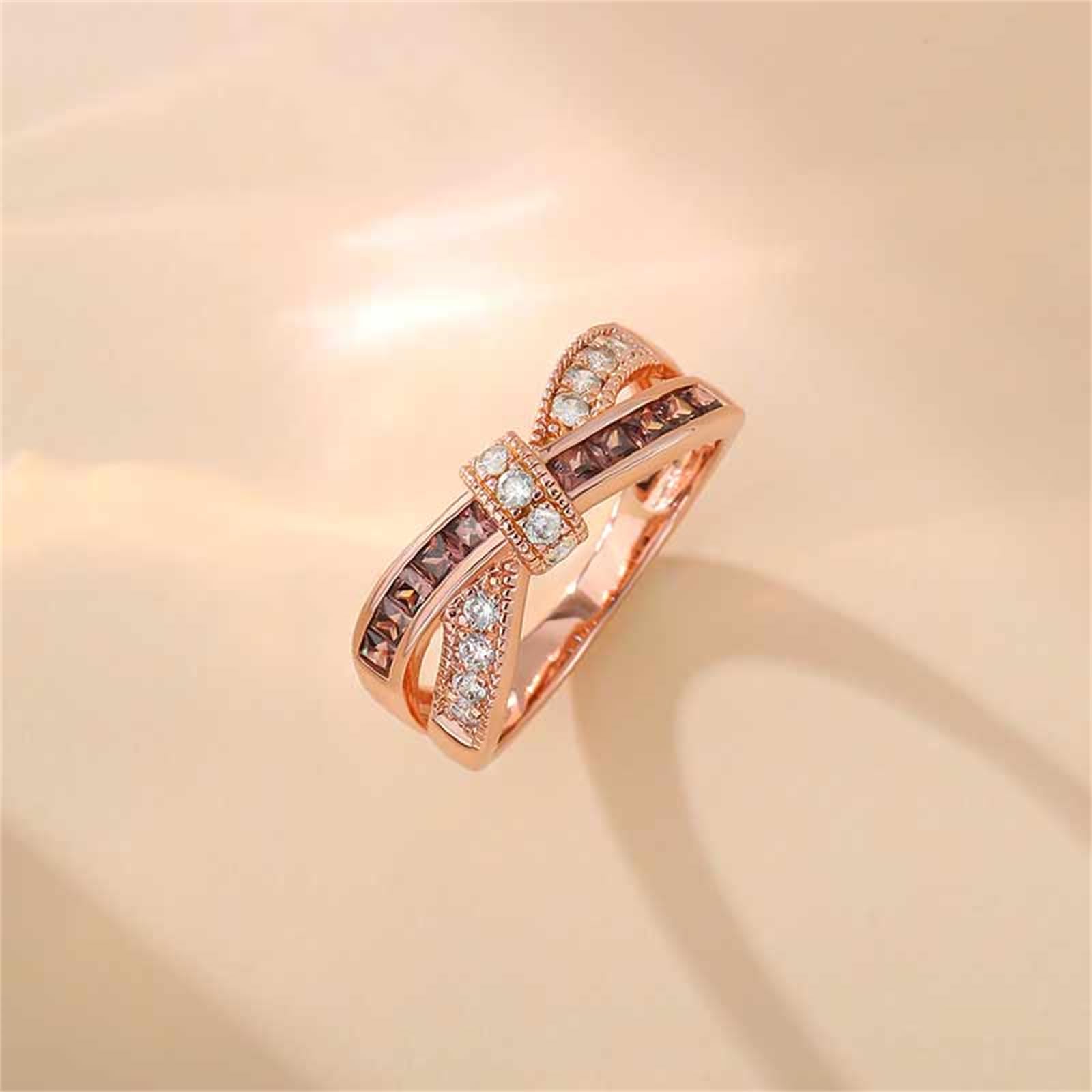 Jeulia Sterling Silver Crossover Women's Band Ring - Elegant Promise & Engagement Ring for Her with Gift Jewelry Box | Anniversary, Wedding, Valentine's Day Gift Idea
