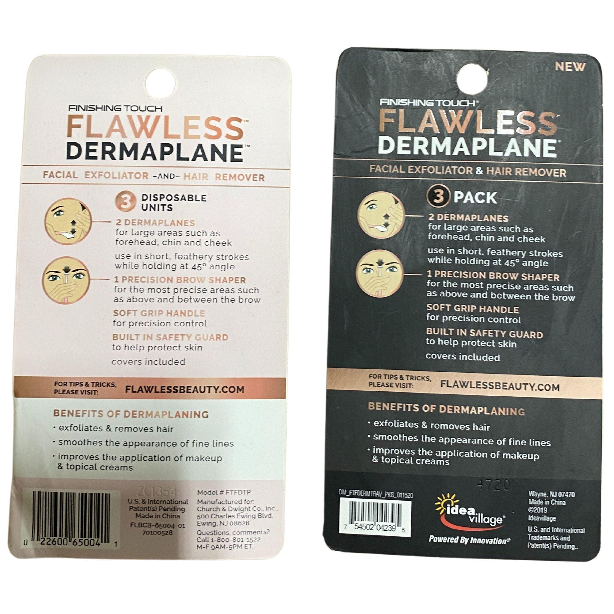 Finishing Touch Flawless Dermaplane - 40 Pcs Facial Hair Remover & Exfoliator for Women - At-Home Dermaplaning Tool for Smooth Skin - Perfect for Pre-Makeup & Skincare Routine