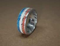 Patriot Ring - Red, White & Blue Stainless Steel Damascus Ring for Men, Size 10.5 | Patriotic Jewelry Gift for Veterans, Independence Day & American Pride | Perfect for 4th of July, Memorial Day & Military Appreciation