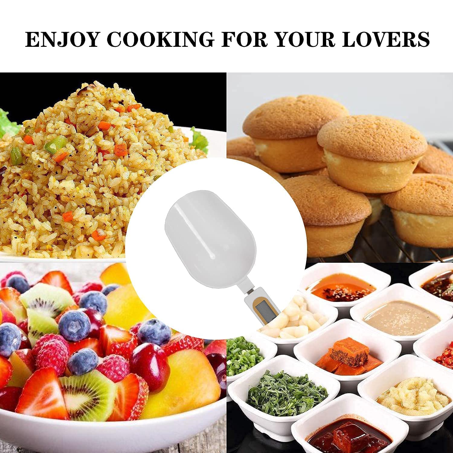Vroxy Digital Kitchen Scale Spoon - LCD Display for Baking & Cooking (1Pcs)