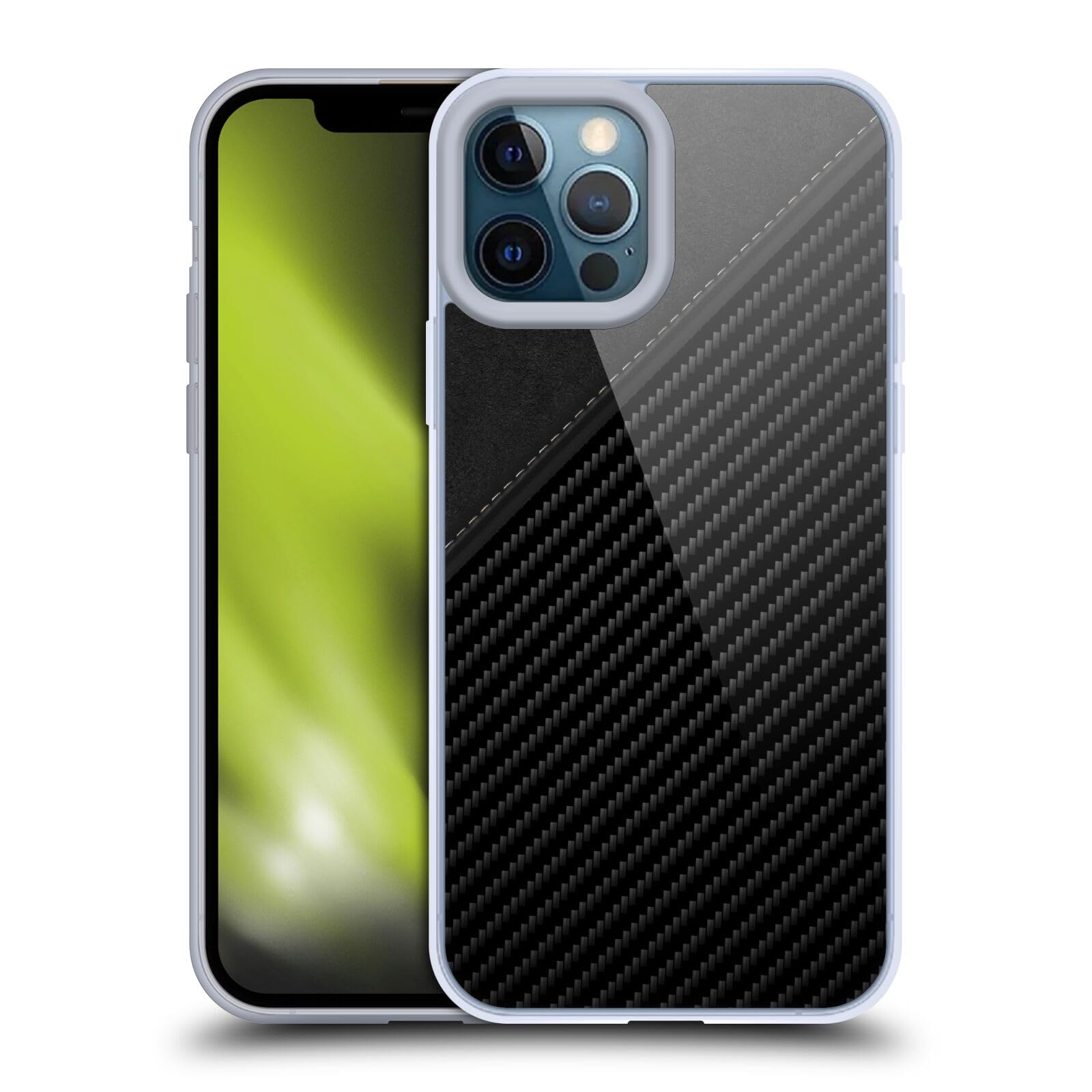 Officially Licensed Alyn Spiller Leather Carbon Fiber Soft Gel Case for Apple iPhone 12 Pro Max - Premium Protection & Stylish Design for Work, Travel & Everyday Use