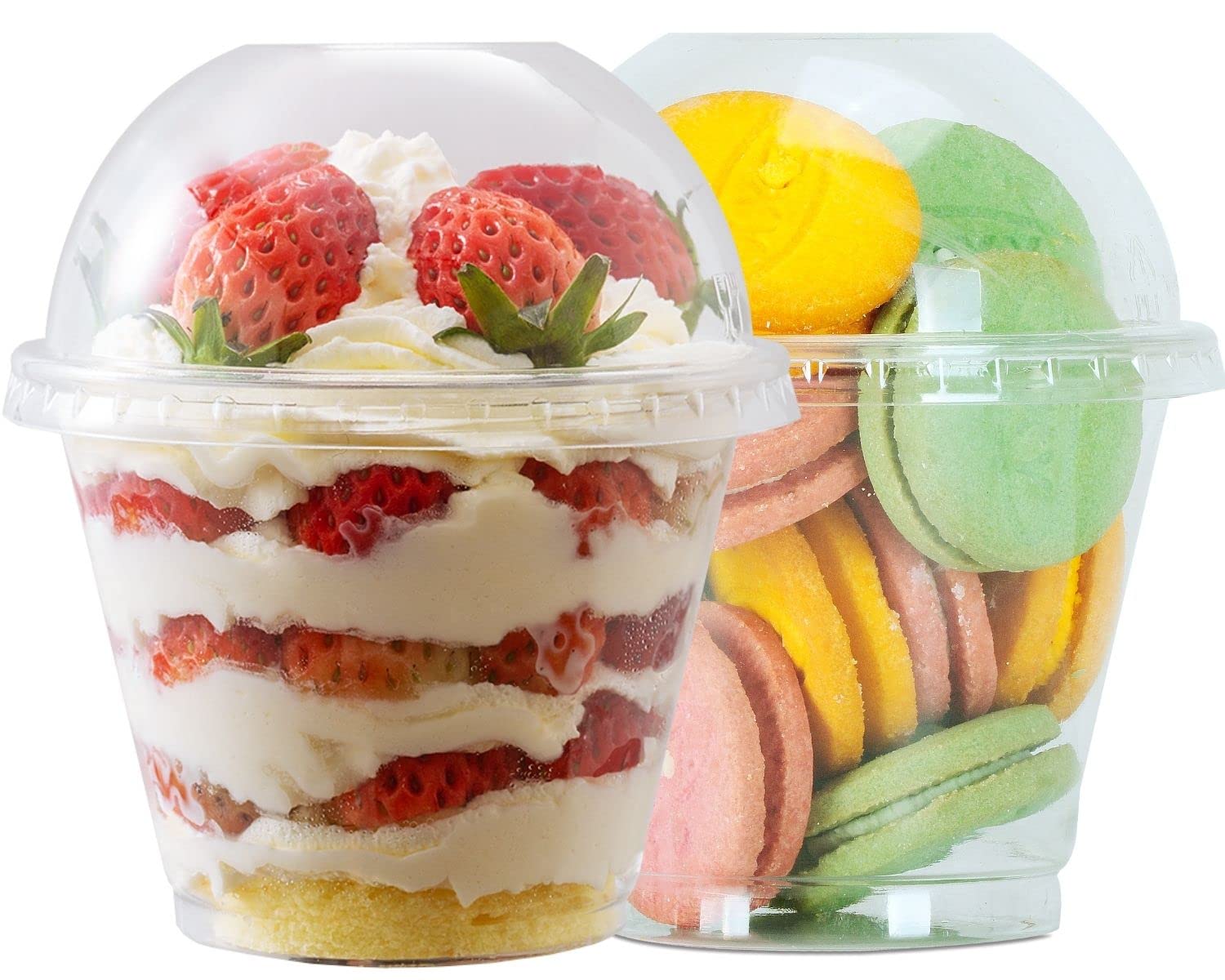 25 Sets 9oz Clear Plastic Parfait Cups with Dome Lids (NO HOLE) - Disposable Dessert Cups for Dips, Snacks, Yogurt, Smoothies & Cold Drinks | Leak-Proof | Perfect for Parties, Catering & Dessert Shops