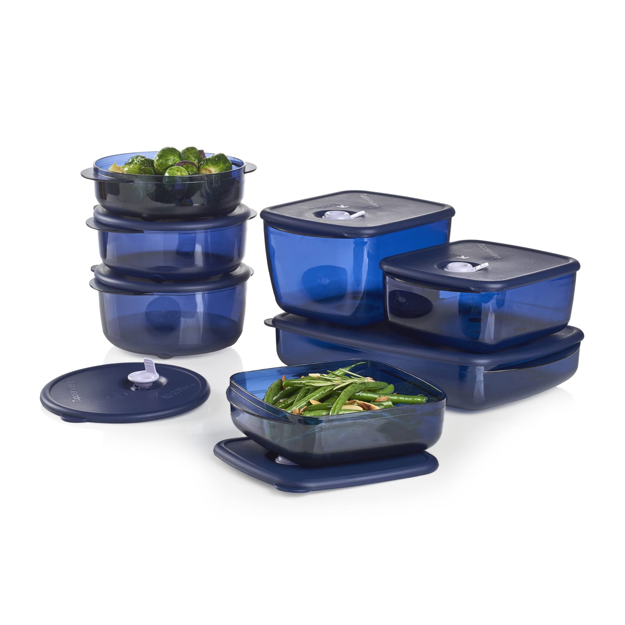 Tupperware Vent ‘N Serve 7-Piece Food Storage Container Set - BPA Free, Microwave, Dishwasher & Freezer Safe - Meal Prep, Freezing & Reheating - Perfect for Leftovers, Meal Planning & On-the-Go Lunches