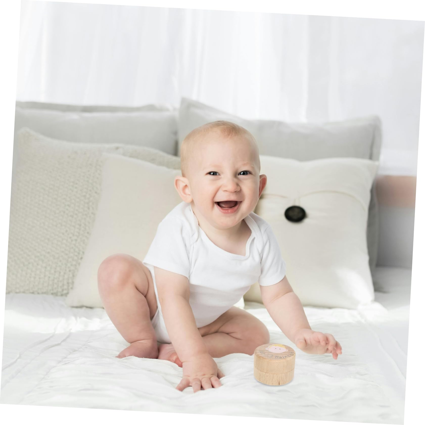 CATIEBYE Wooden Baby Keepsake Box for Milk Teeth, First Haircut & Curl - Perfect for Preserving Precious Memories | Baby Shower Gift & Nursery Decor