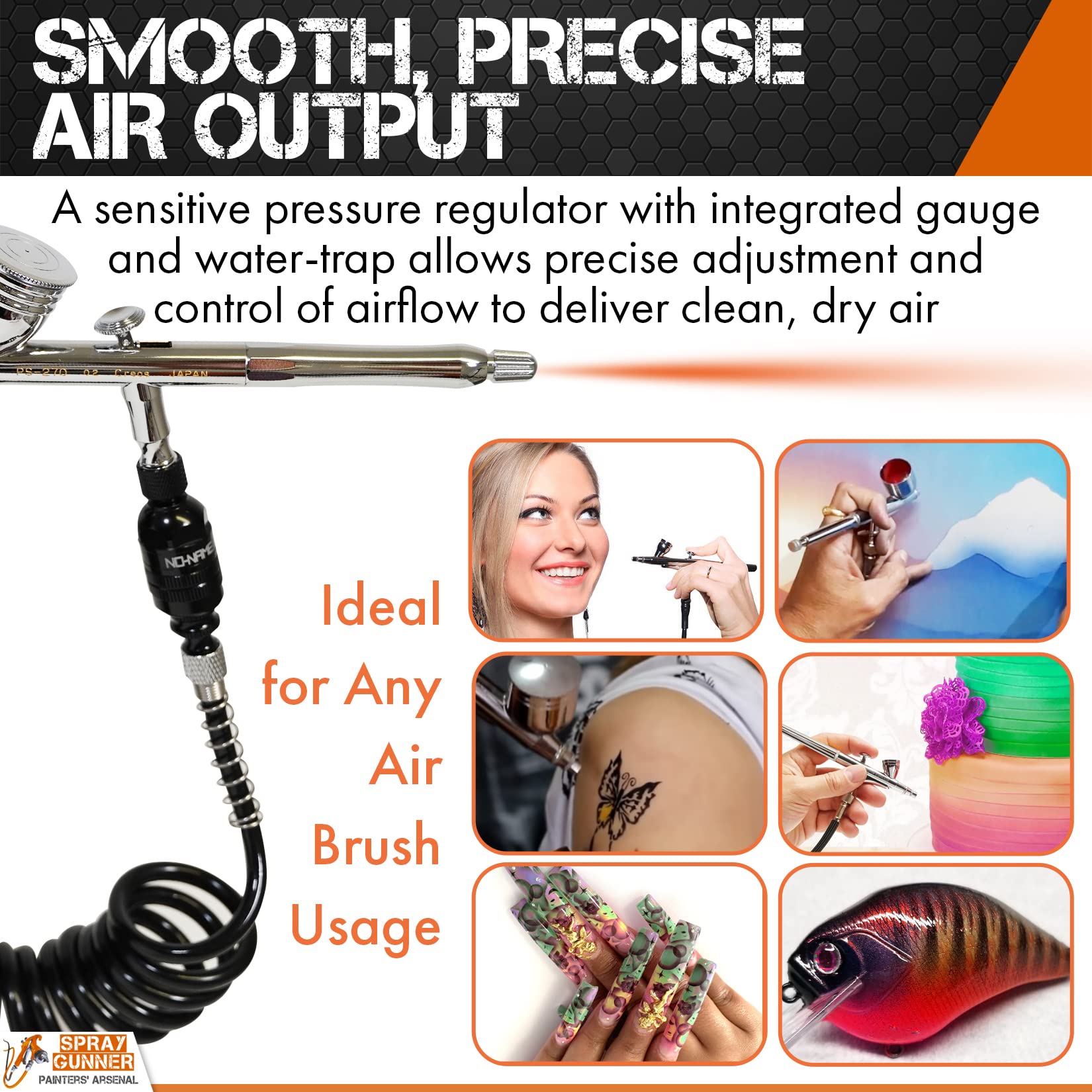 Professional Airbrush Kit with Cool Rooty Tooty Compressor & 0.3mm Airbrush - Perfect for Cake Decorating, Nail Art, Tattoo Practice & Model Painting - NO-NAME Brand Starter Set