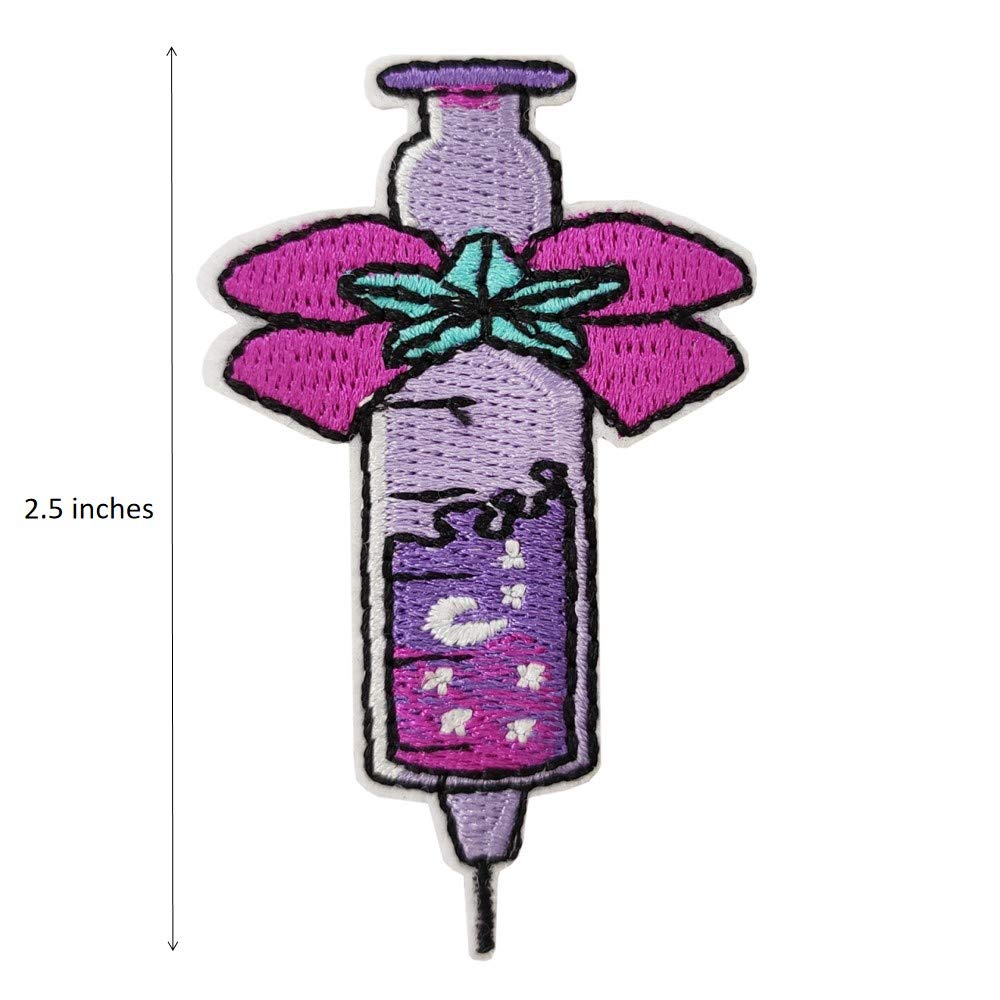 Cute Nurse & Phlebotomist Embroidered Iron-On Patch for Scrubs, Jackets & Bags - Medical Uniform Accessory for Healthcare Workers