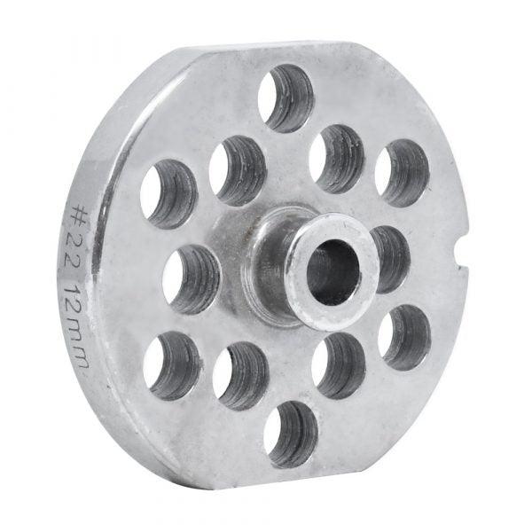 #22 Stainless Steel Machine Plate with Hub - Single Notch & Flat Sides - 3.25