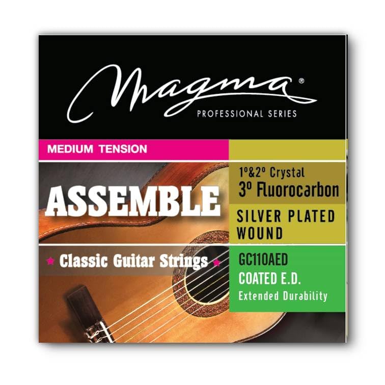Magma Classical Guitar Strings Medium Tension - Premium Nylon & Fluorocarbon Trebles with Silver Plated Copper Basses (GC110AED) - Perfect for Classical, Flamenco & Acoustic Guitar Players - 1 Set