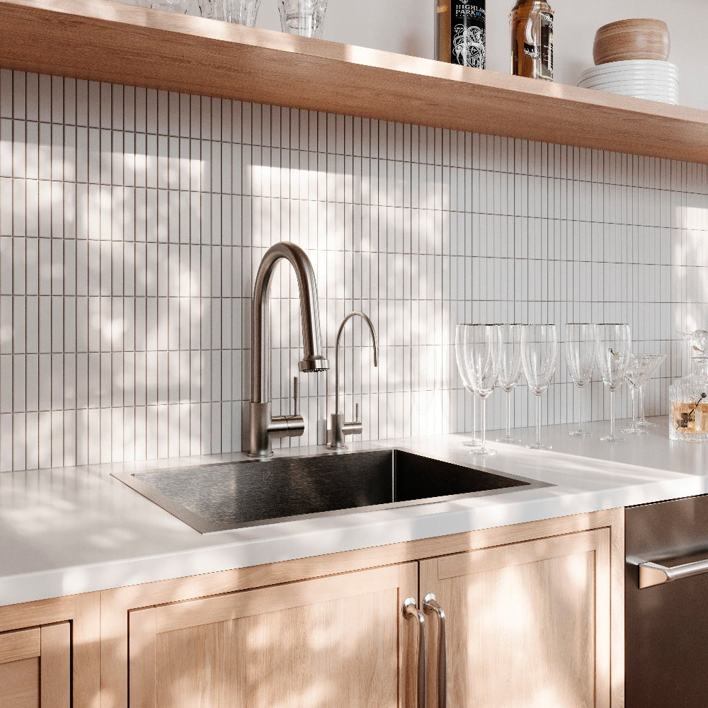 ZLINE Meribel 23-Inch Undermount Single Bowl Stainless Steel Kitchen Sink with Bottom Grid (SRS 23) - Perfect for Modern Kitchens, Dishwashing & Food Prep