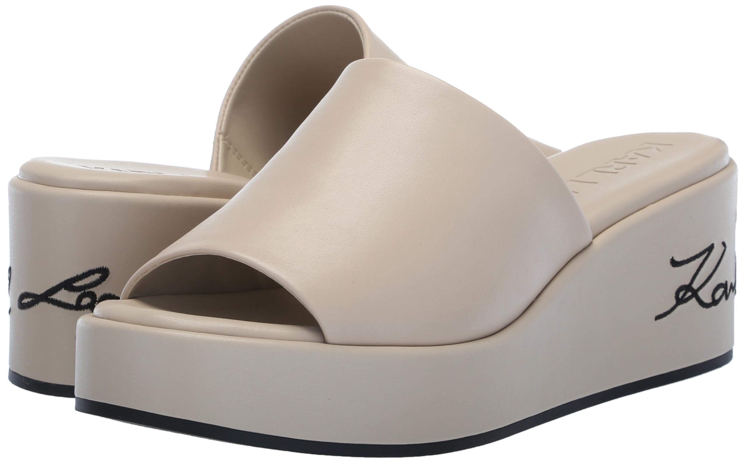 KARL LAGERFELD Women's Calvina Espadrille Wedge Sandals - Comfortable Summer Casual Shoes for Beach, Vacation & Everyday Wear