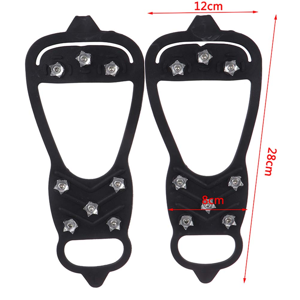 Non-Slip Ice Cleats for Shoes - Traction Spikes for Walking on Ice & Snow - Stretchable Crampons for Men, Women & Kids - Perfect for Hiking, Winter Sports & Outdoor Safety