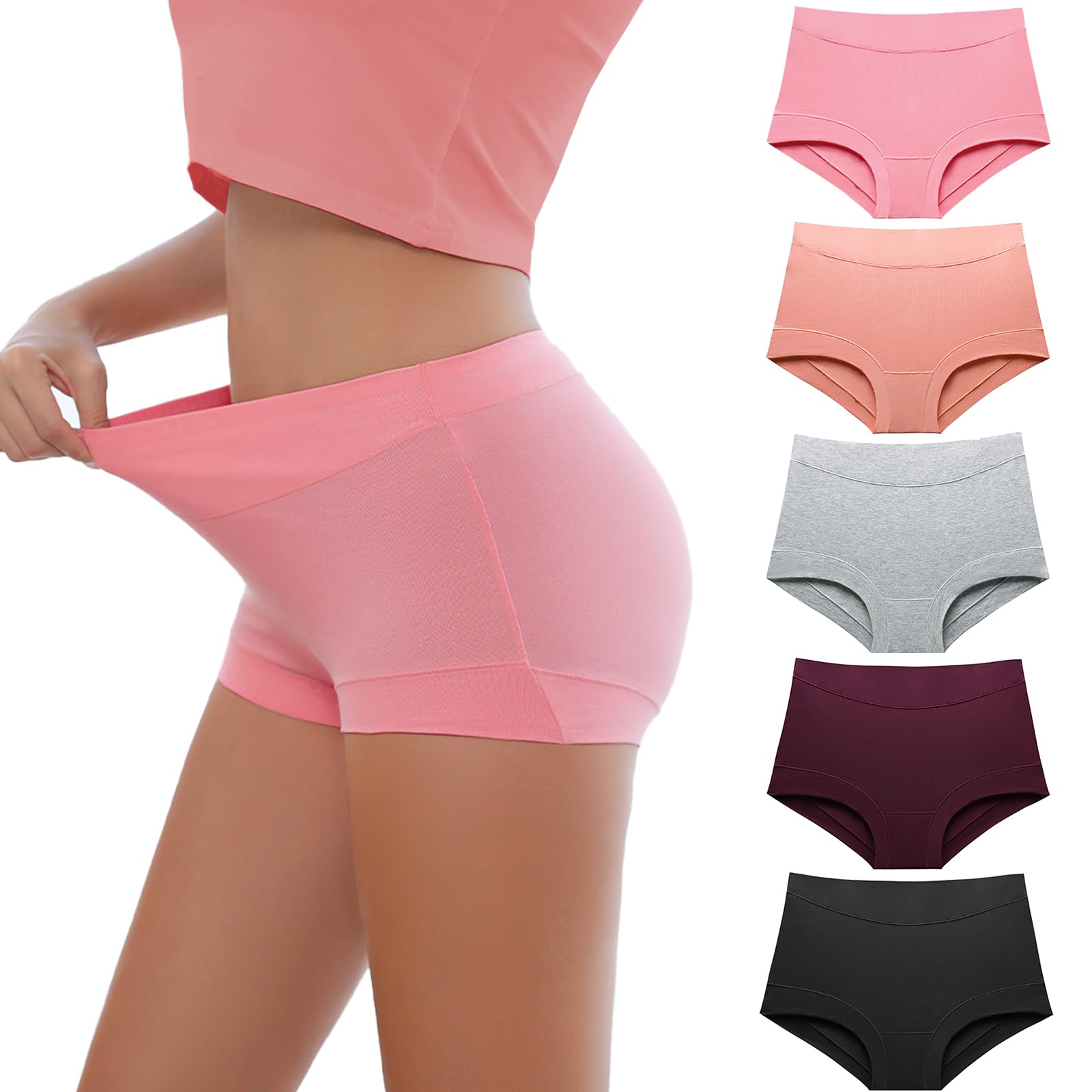 Migbean Women's Cotton Boy Shorts Underwear - Soft & Comfortable Women's Boxers, Breathable Boyshorts for Lounge, Sleep & Everyday Wear