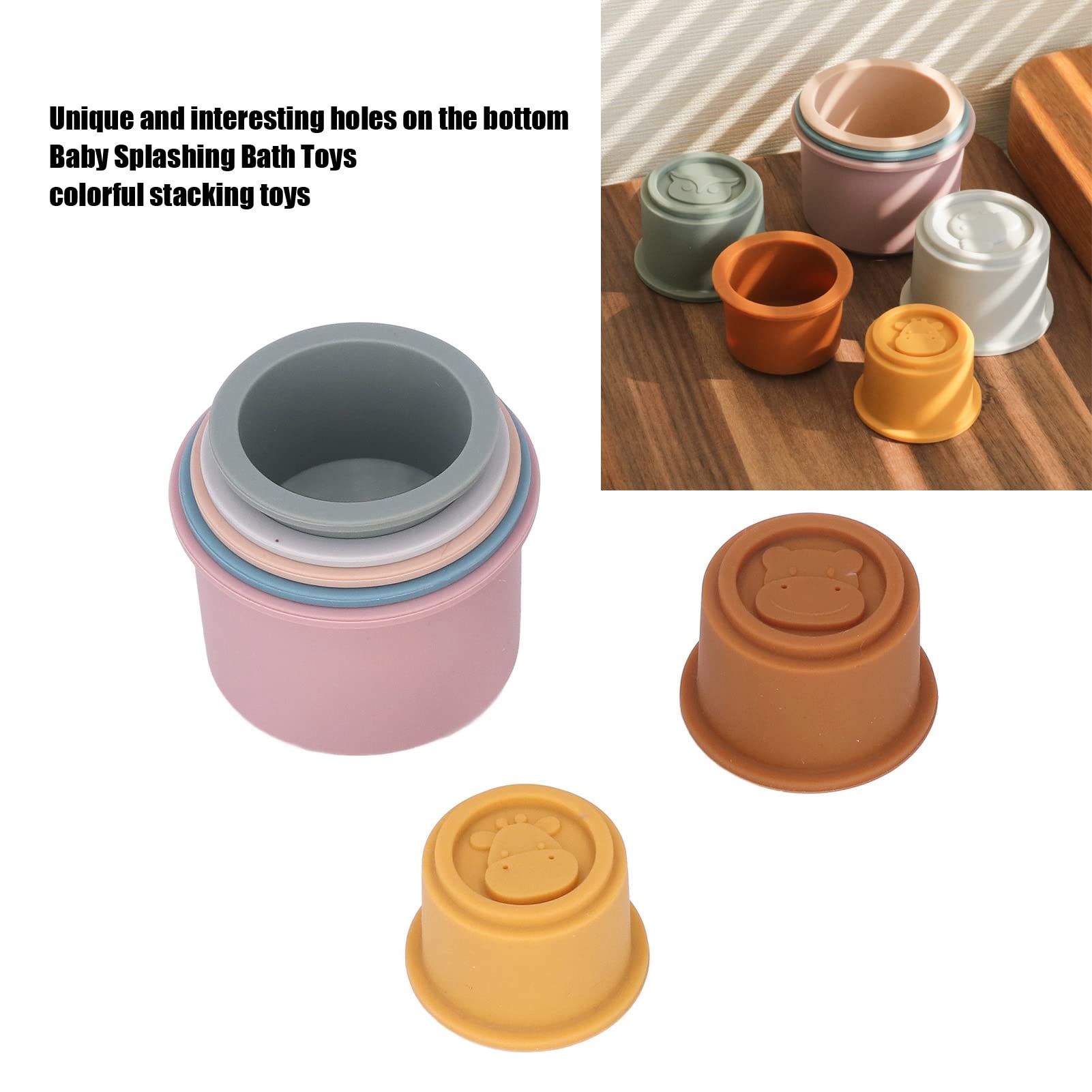 7 Pcs Baby Stacking Toys - Colorful Stackable Cups for Infants & Toddlers | Early Learning, Bath Time & Sensory Play