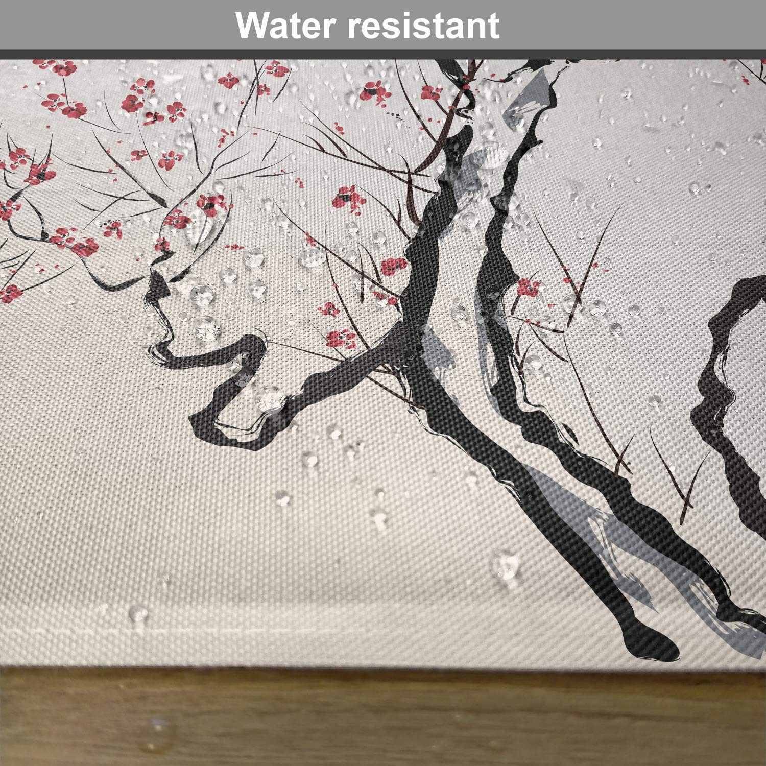 Ambesonne Floral Place Mats Set of 4 - Classic Paint Style Artwork with Flower Branches, Blossom & Flying Birds Pattern - Washable Fabric Table Mats for Dining Room & Kitchen Decor in Grey White - Perfect for Dinner Parties, Holiday Gatherings & Everyday Meals