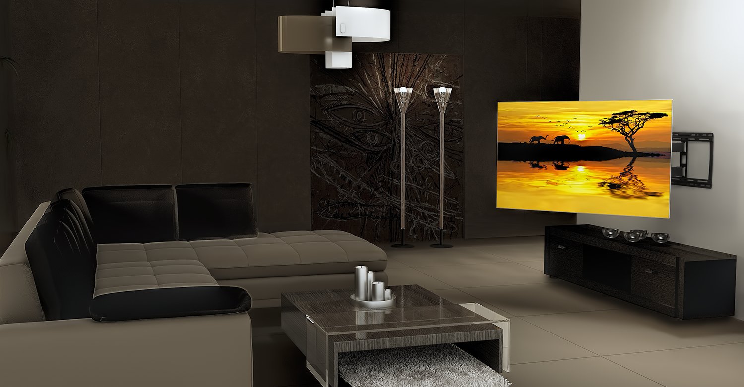 Heavy Duty TV Wall Mount for Samsung UN65NU8500 - Dual Arm Articulating Bracket for Home Theater