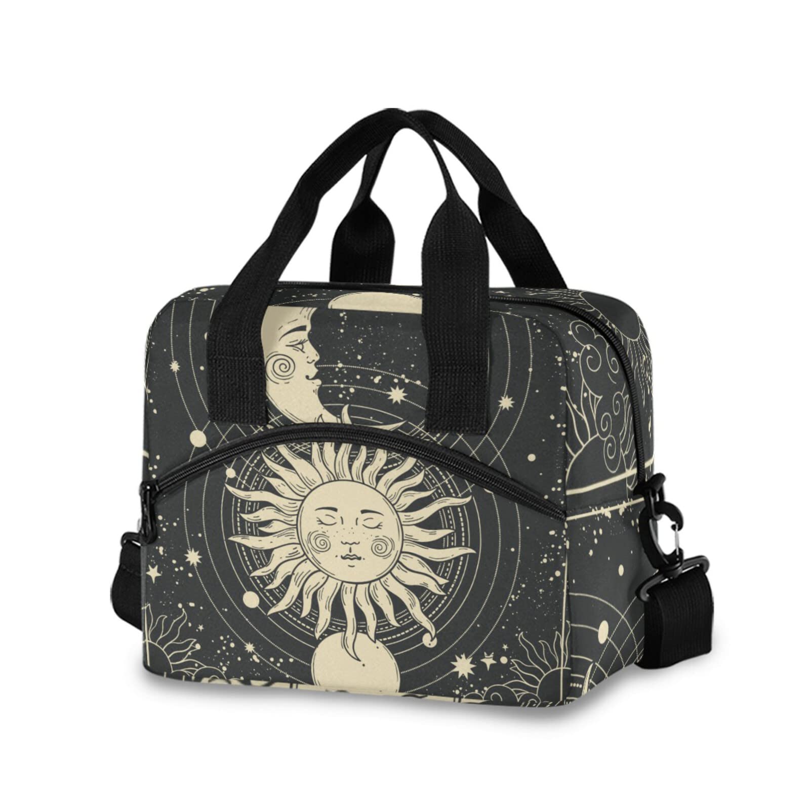 Astrology Tarot Goth Insulated Lunch Bag - Reusable Cooler Tote for Women & Men with Adjustable Shoulder Strap | Leakproof Lunch Box for Work, School, Picnic, Camping & Outdoor Activities