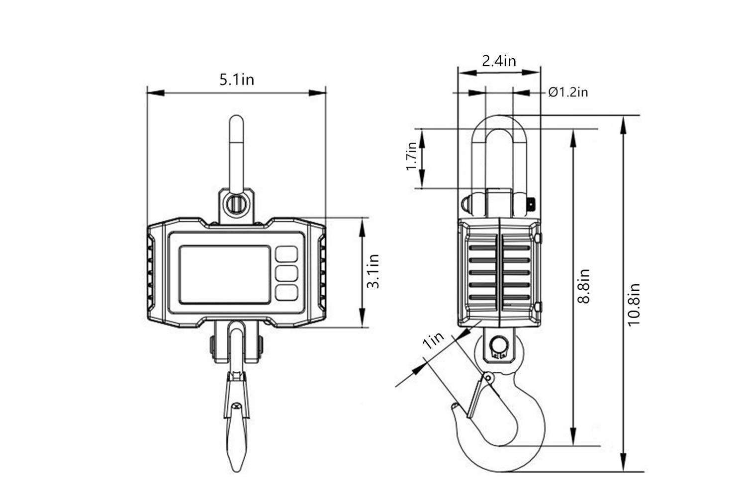 500kg/1000lb Digital Hanging Crane Scale - Heavy Duty Industrial Smart Weighing Tool for Farm, Factory & Warehouse | Orange Hoist Scale for Livestock, Construction & Shipping