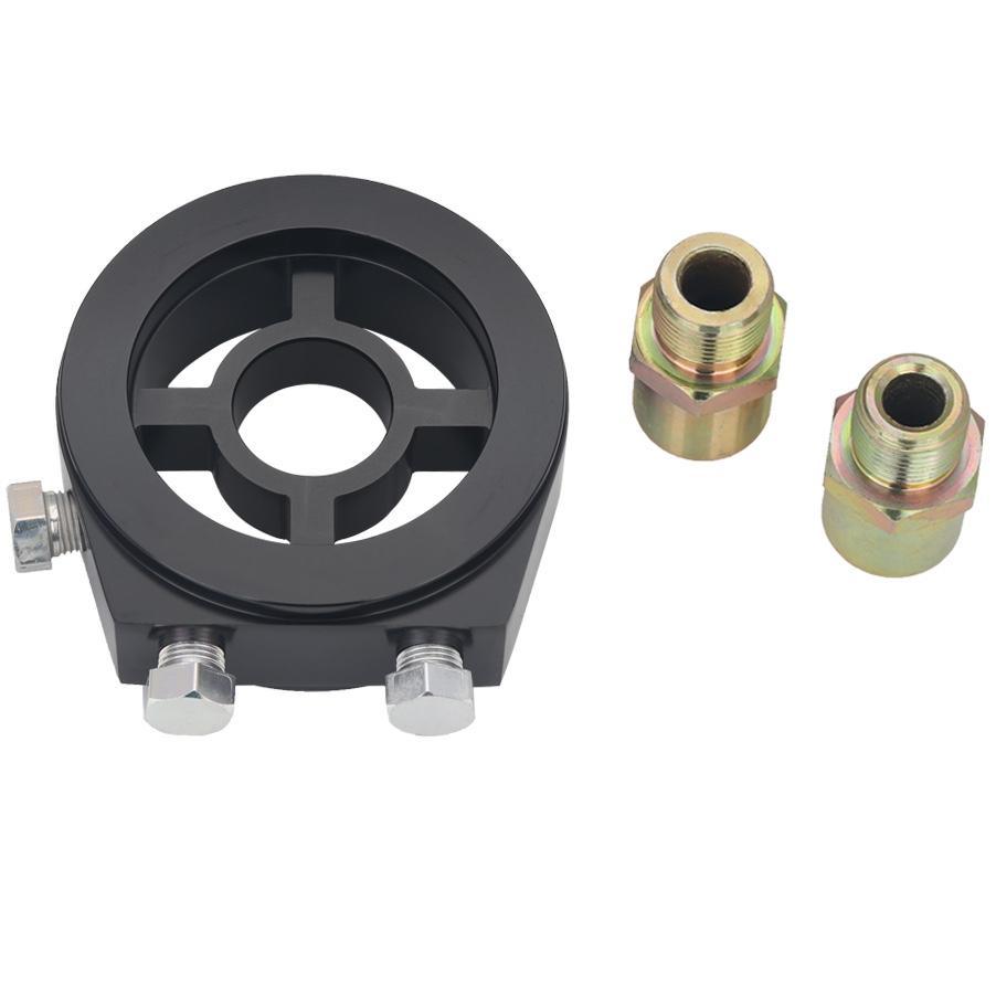 20mm x 1.5 Thread Oil Filter Sandwich Plate Adapter with Thermostat Switch Kit - Universal Fit for Car, Truck & Motorcycle Engine Oil System Upgrades