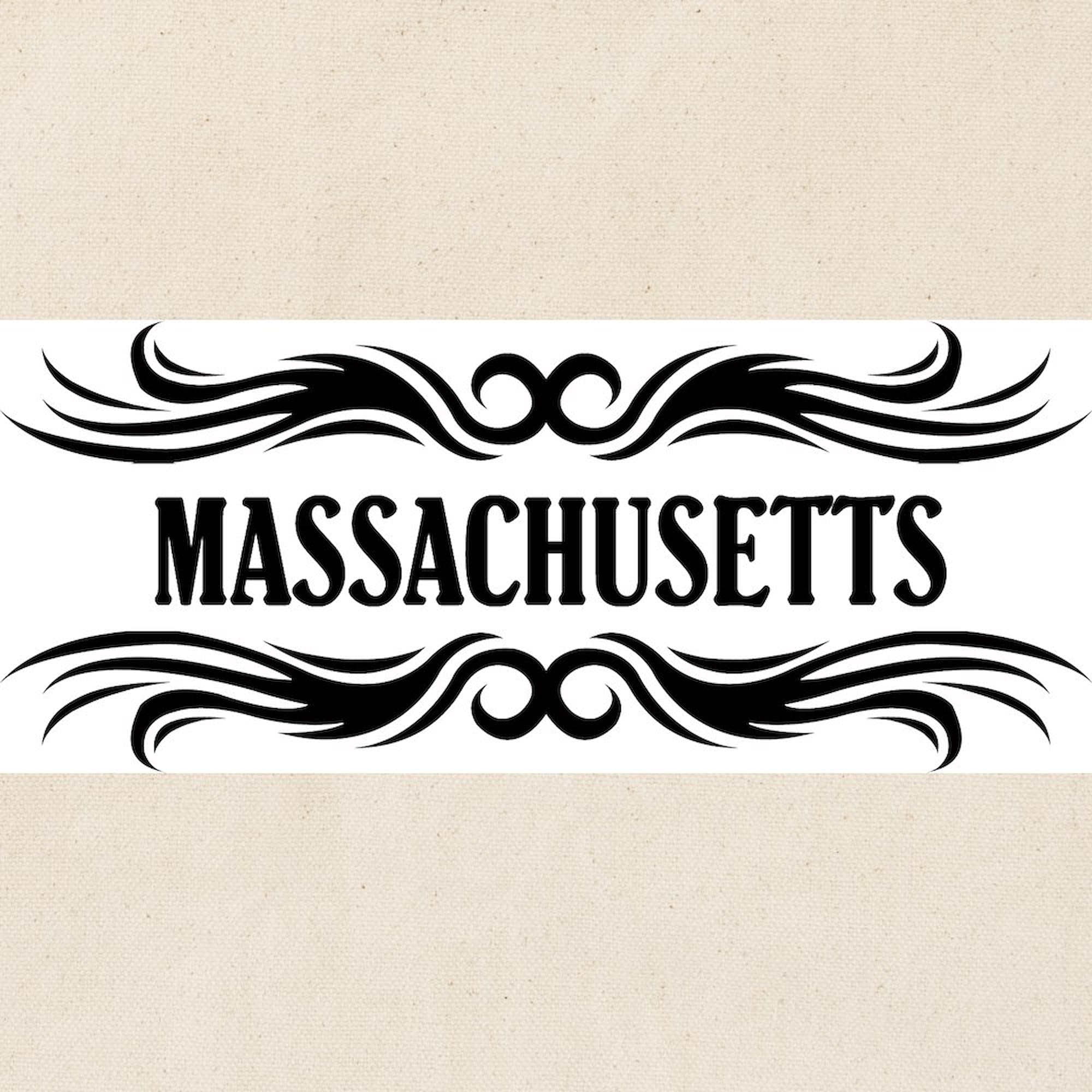 Massachusetts Tribal Tattoo Design Canvas Tote Bag - Eco-Friendly Reusable Grocery Shopping Bag for Beach, Work & Farmers Market
