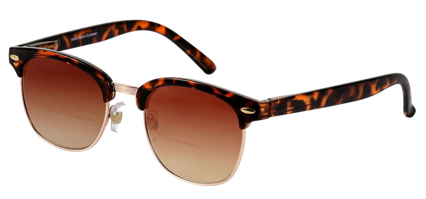 Unisex Bifocal Reading Sunglasses - Classic Semi-Rimless Lightweight Design with Spring Hinges (3-Pack) | Perfect for Outdoor Reading, Driving & Computer Work