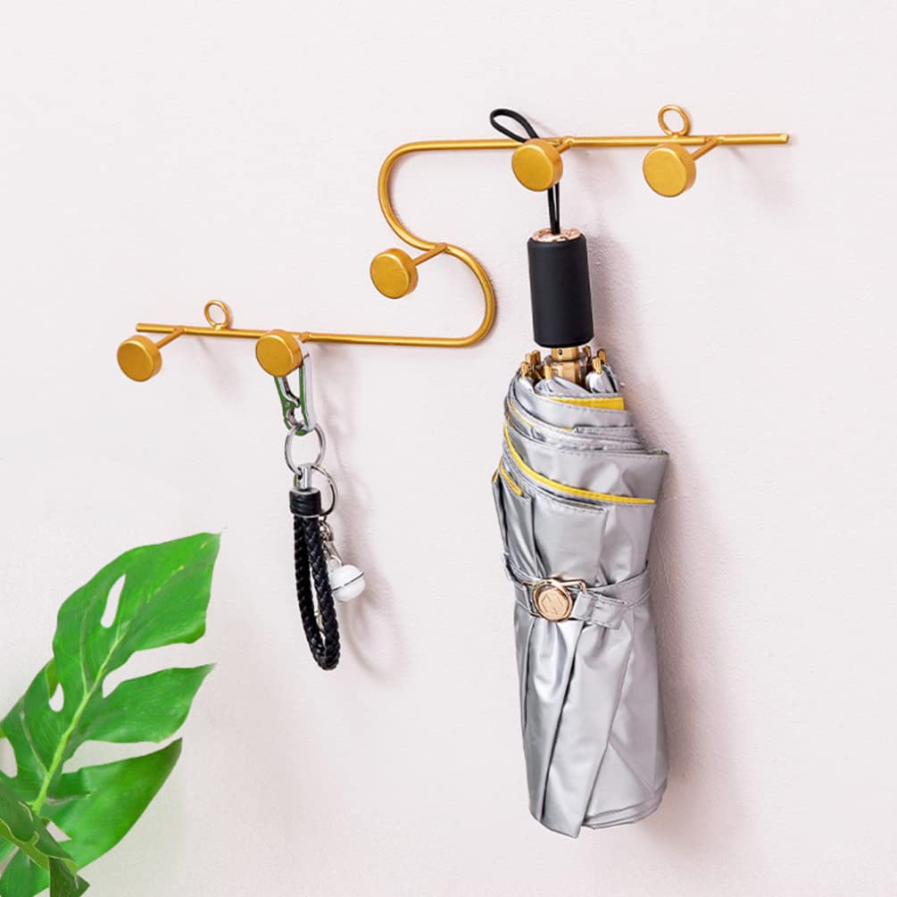 2-Pack Decorative Wrought Iron Wall Hooks - Multi-Hook Clothes Hanger for Coats, Hats & Bags - Creative Storage Solution for Bedroom, Entryway & Bathroom Organization