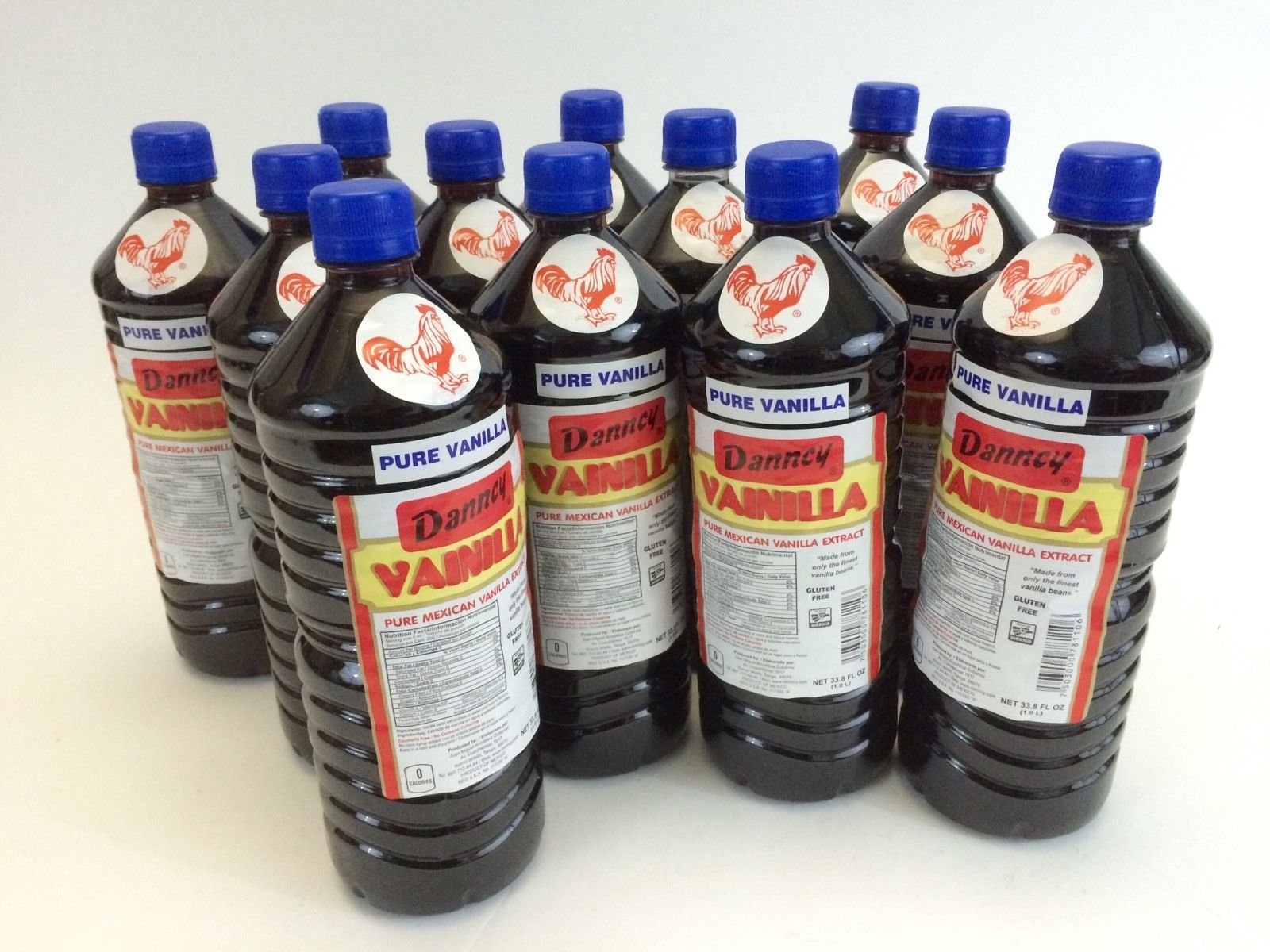 12 Bottles of Dark Danncy Mexican Vanilla Extract - Pure & Rich Flavor for Baking, Coffee & Desserts - Premium Quality Alcohol-Free Vanilla